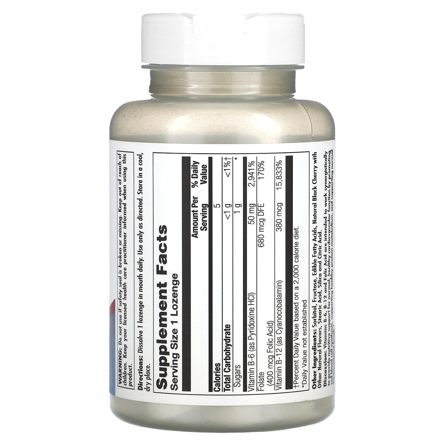 KAL, B-6 B-12 Folic Acid, Black Cherry, 60 Lozenges - Image 2