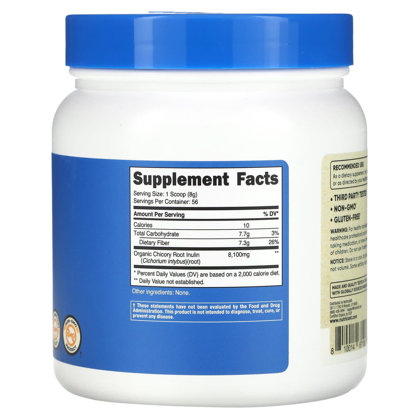 Nutricost, Organic Inulin Powder, Unflavored, 16 oz (454 g) - Image 2