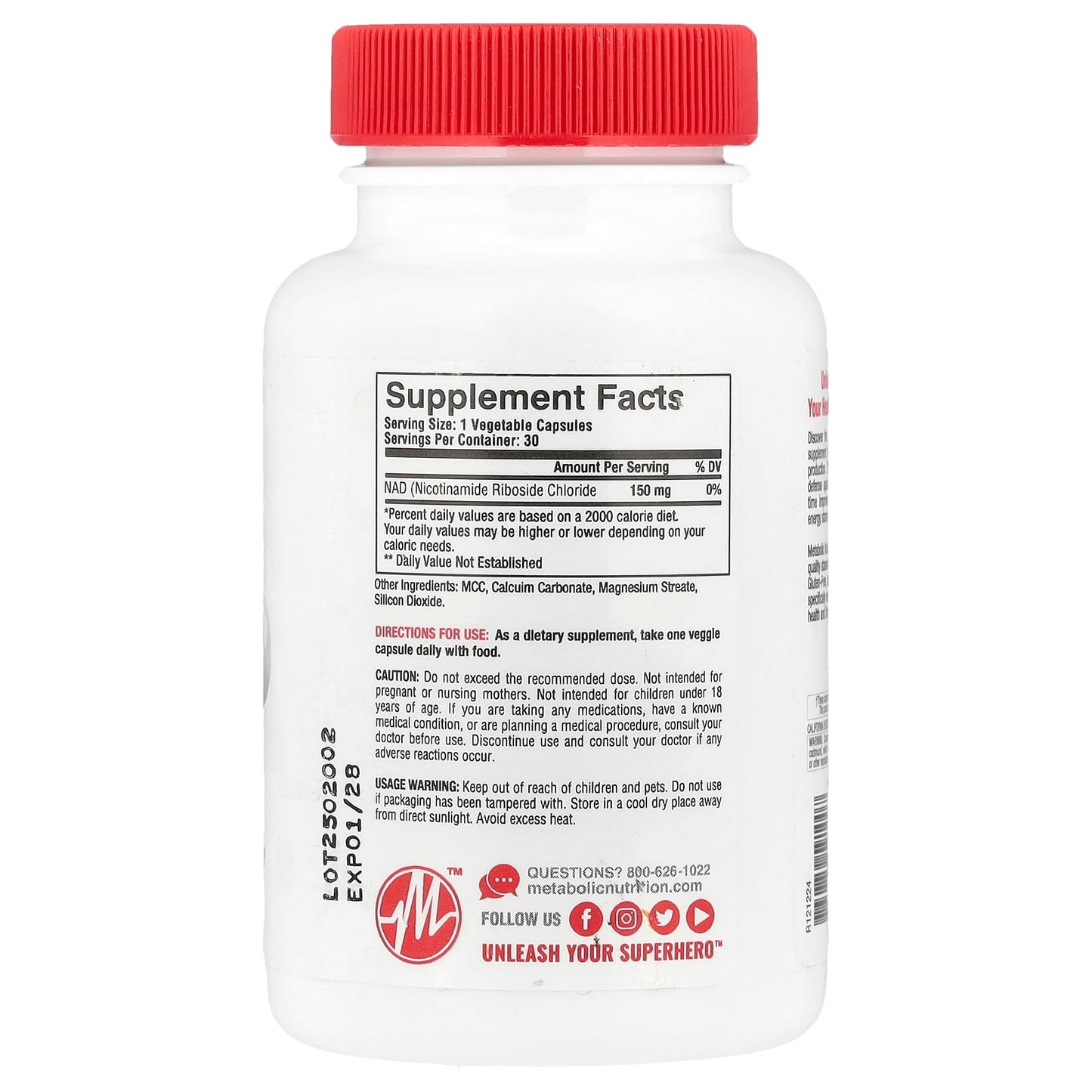 Metabolic Nutrition, NAD DAILY™ , Anti-Aging Cellular Rejuvenator, 30 Capsules - Image 2