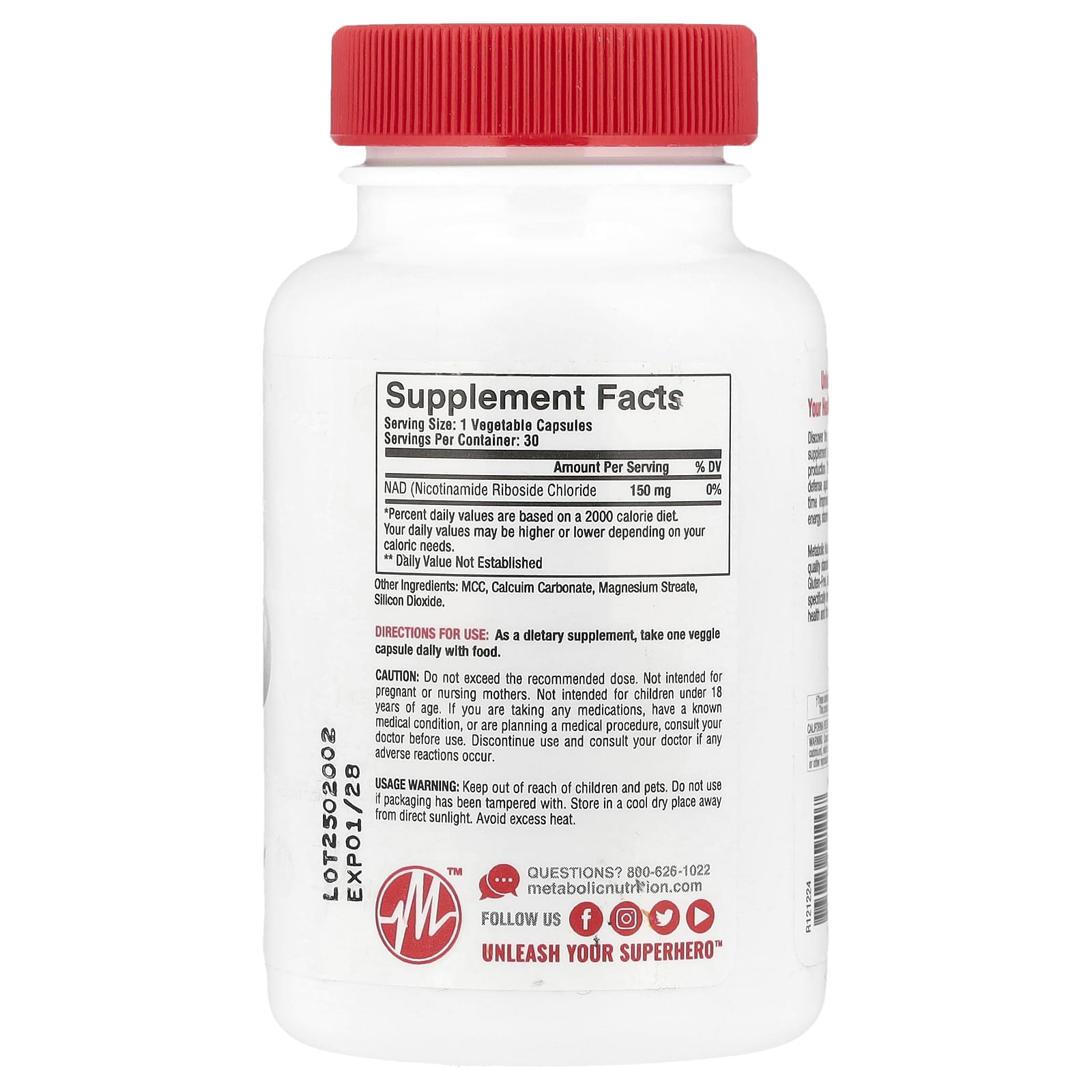 Metabolic Nutrition, NAD DAILY™ , Anti-Aging Cellular Rejuvenator, 30 Capsules - Image 2