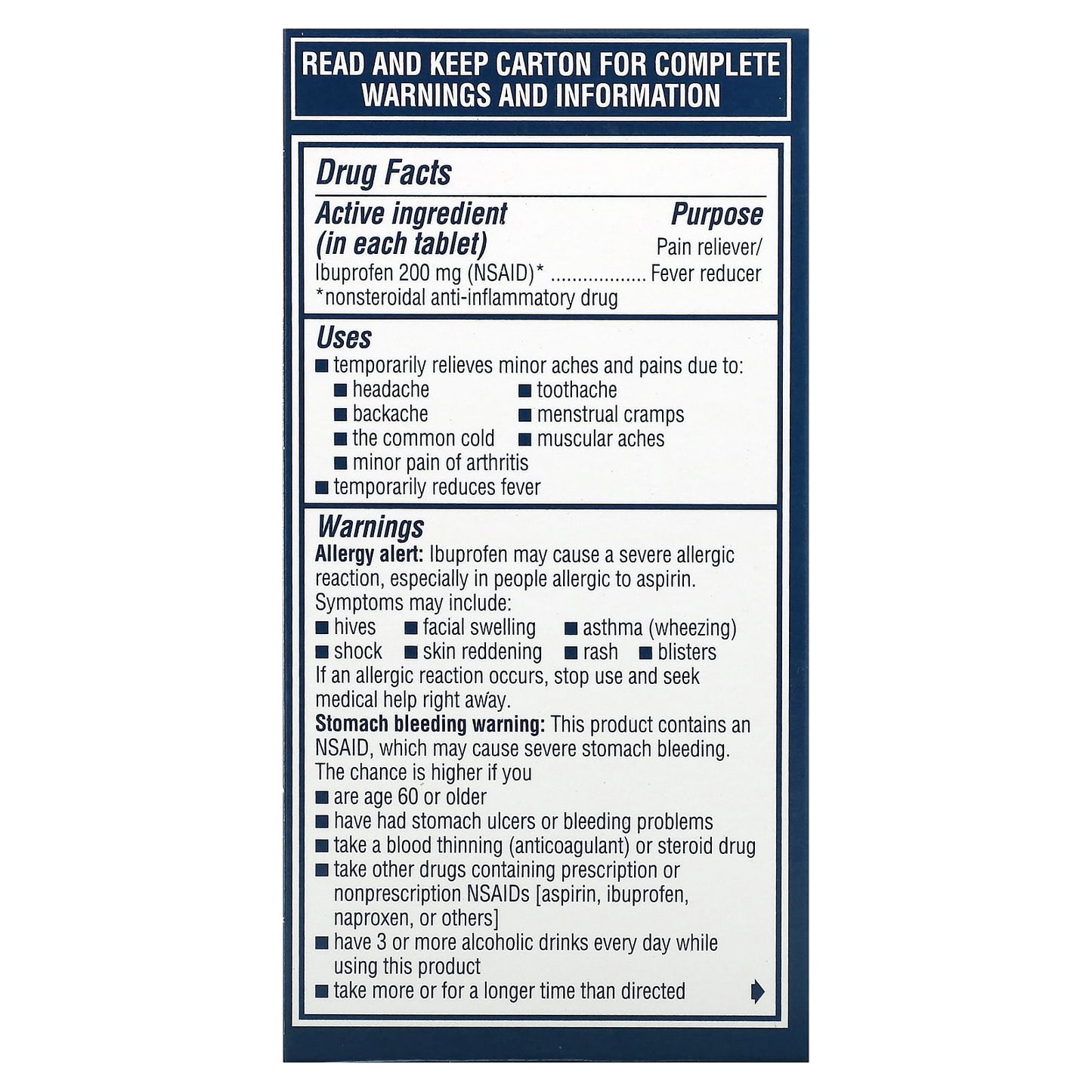 Advil Ibuprofen Tablets, 200mg Pain Relief & Fever Reducer - Image 2