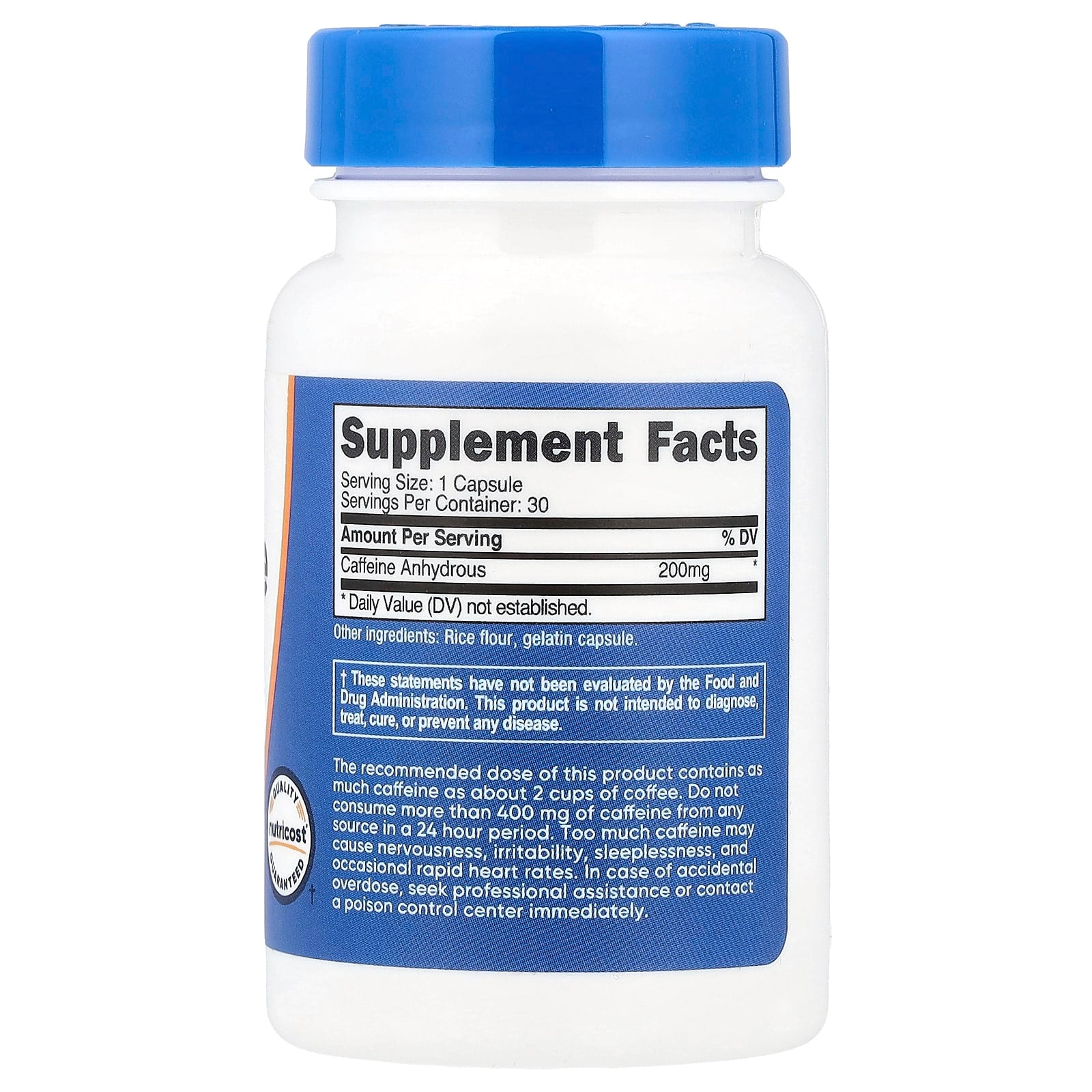 Nutricost, Caffeine, 200 mg , 30 Capsules - Image 2
