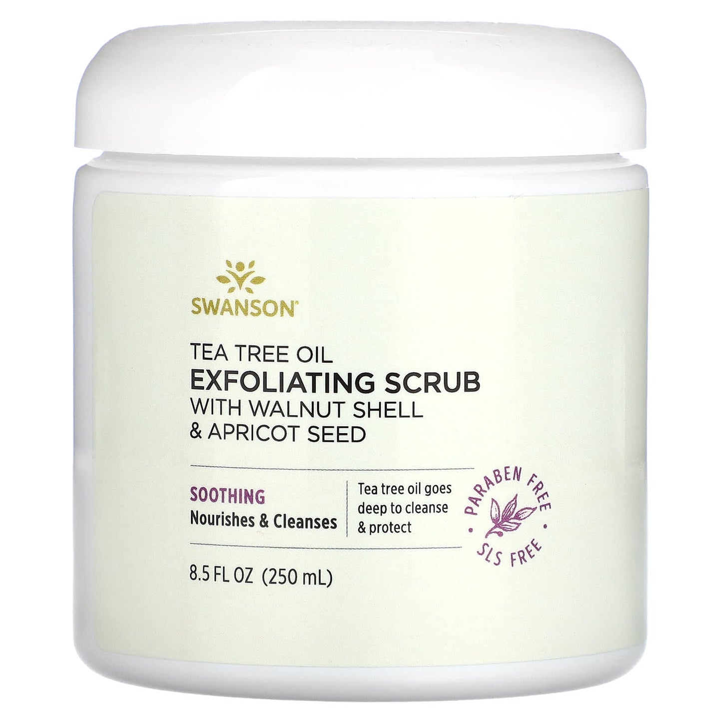 Swanson, Tea Tree Oil Exfoliating Scrub with Walnut Shell & Apricot Seed, 8.5 fl oz (250 ml) - Image 1