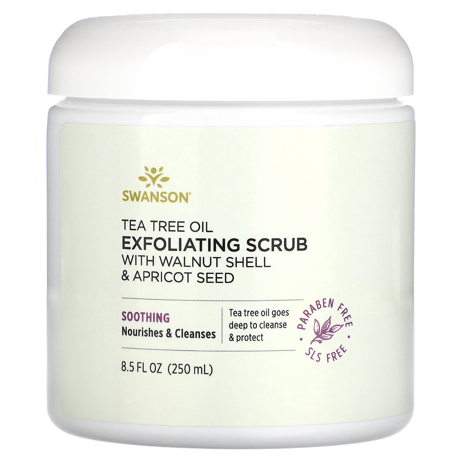 Swanson, Tea Tree Oil Exfoliating Scrub with Walnut Shell & Apricot Seed, 8.5 fl oz (250 ml) - Image 1