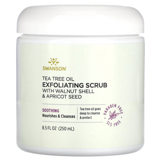 Swanson, Tea Tree Oil Exfoliating Scrub with Walnut Shell & Apricot Seed, 8.5 fl oz (250 ml) - Image 1