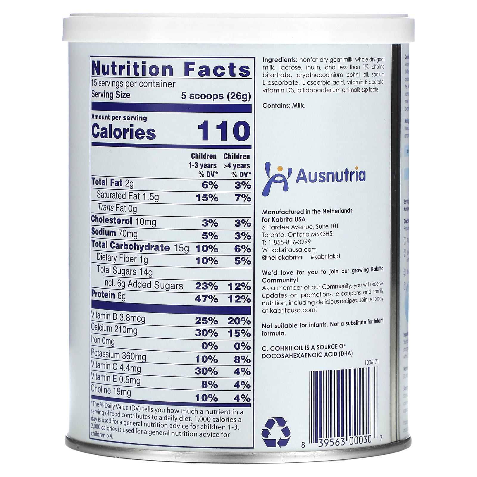 Kabrita Goat Milk-Based Junior Nutrition Powder, 14 oz (400 g) - Image 2
