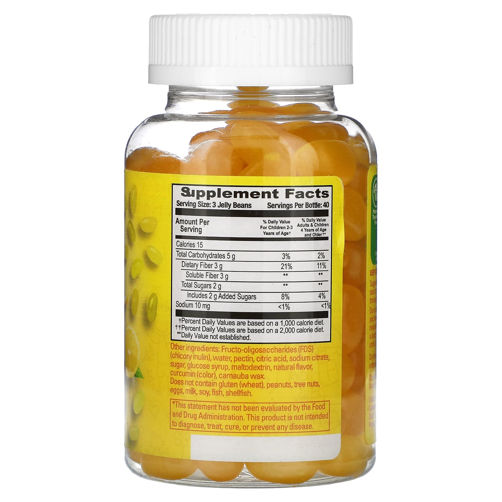 Human Beanz Fiber Jelly Beans for Kids - Lemon Blast, 120 Count - Image 2