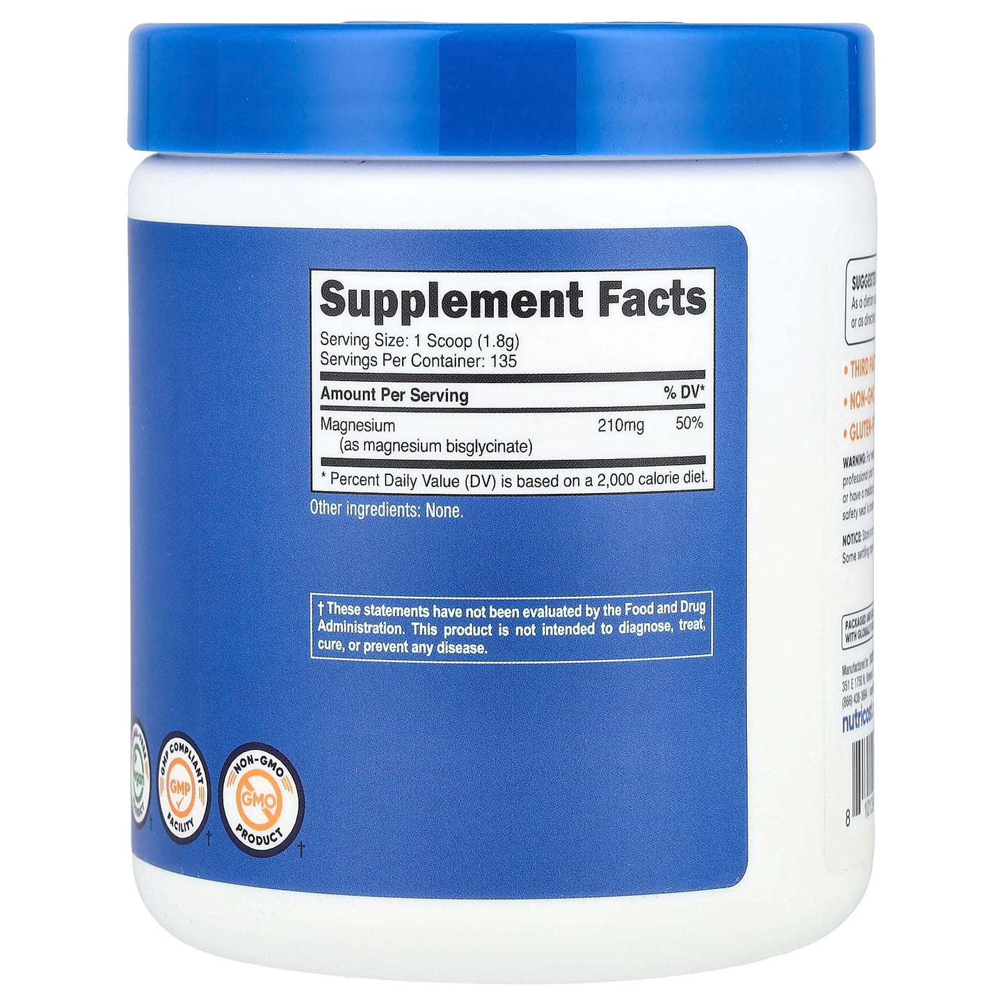 Nutricost, Magnesium Bisglycinate, Unflavored, 8.9 oz (250 g) - Image 2