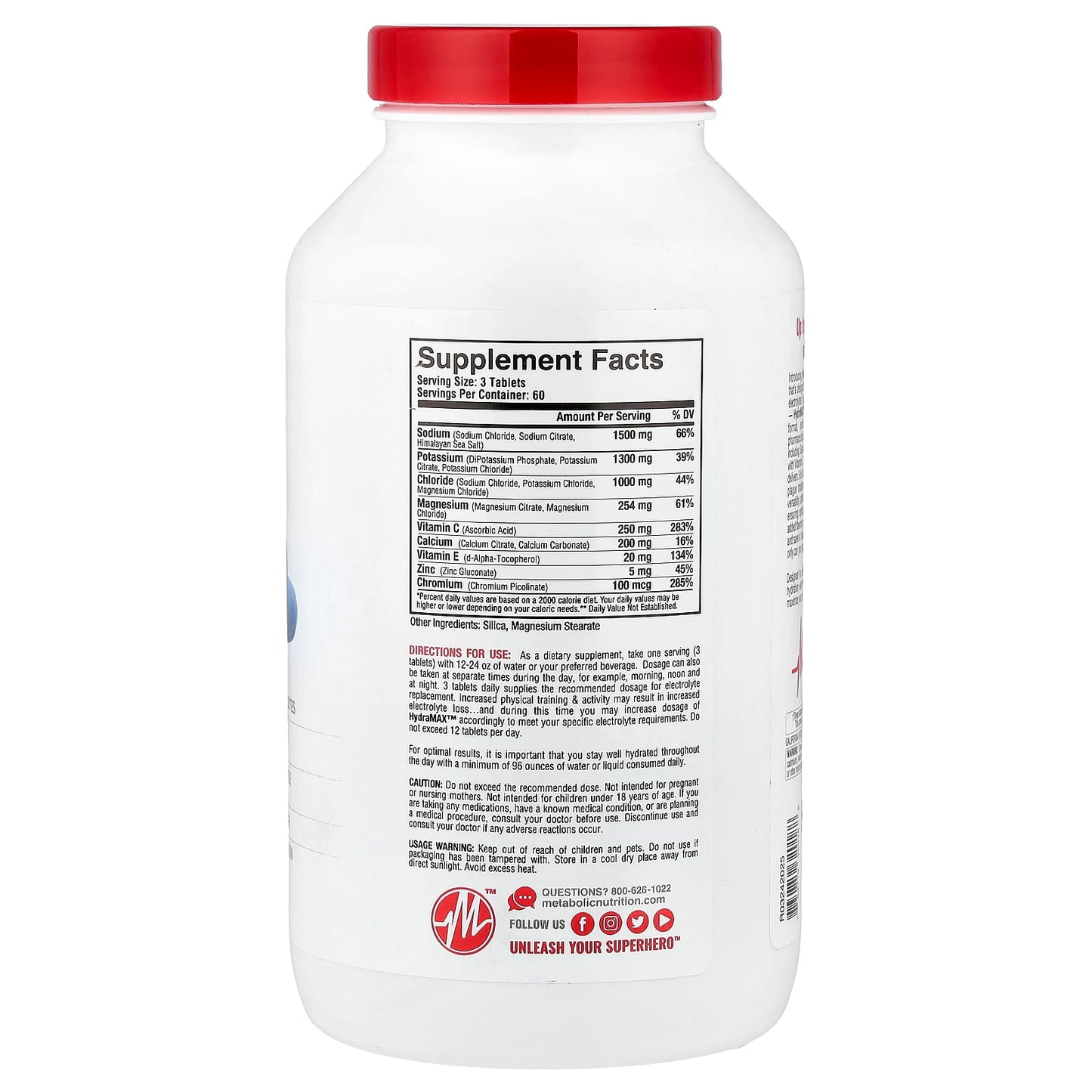 Metabolic Nutrition, HydraMAX™, Max Potency, 180 Tablets - Image 2