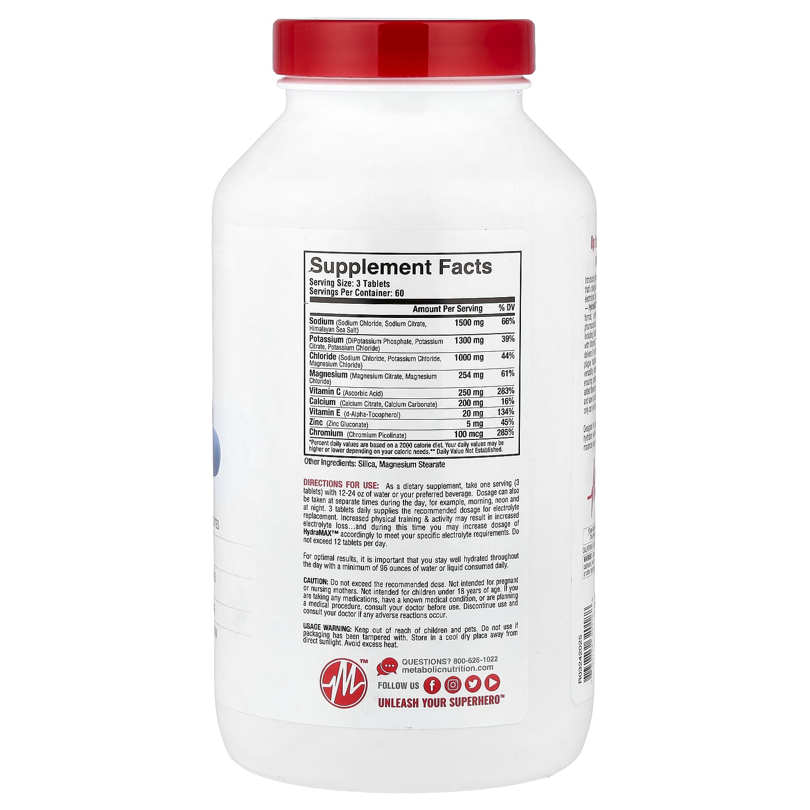 Metabolic Nutrition, HydraMAX™, Max Potency, 180 Tablets - Image 2