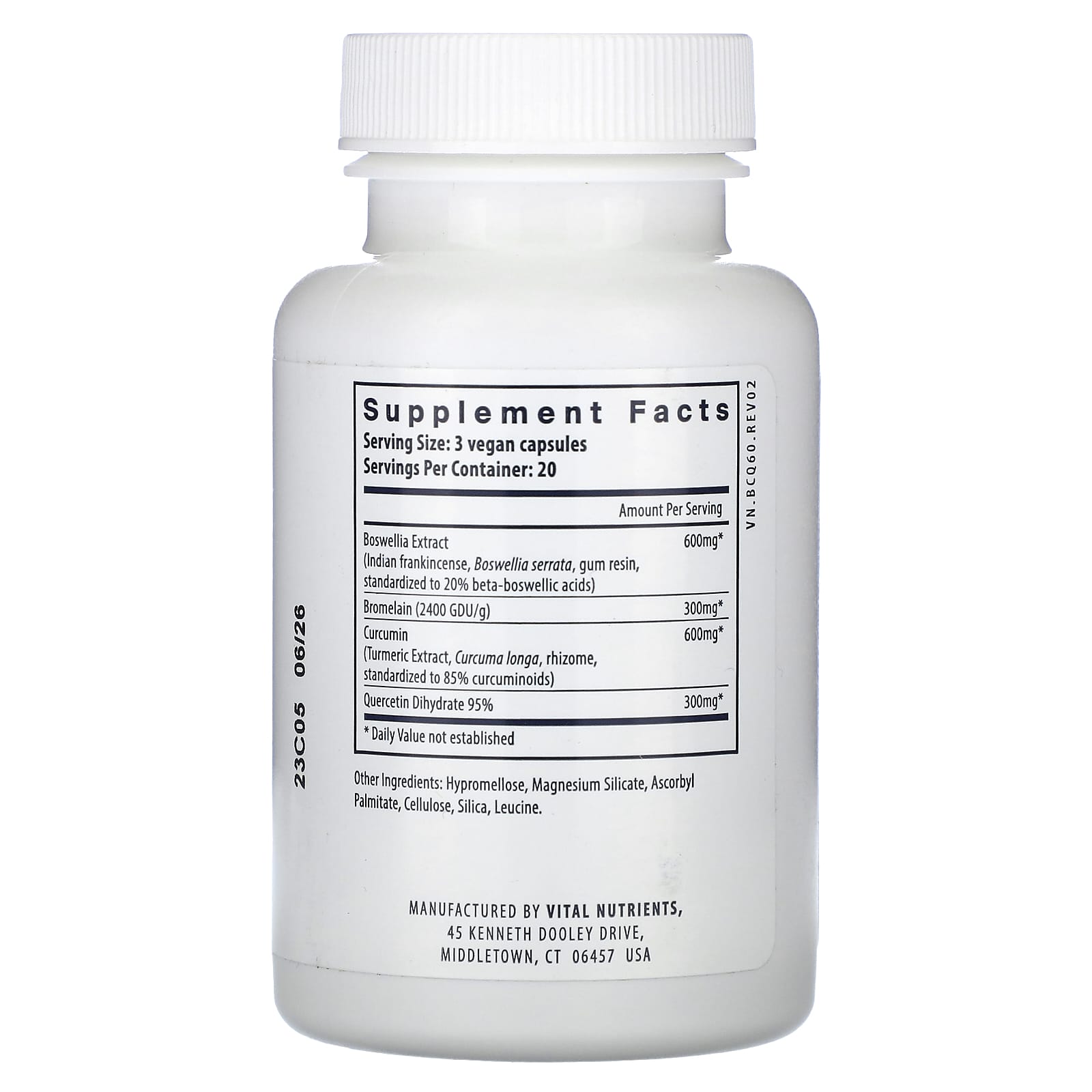 Vital Nutrients, BCQ, 60 Vegan Capsules - Image 2