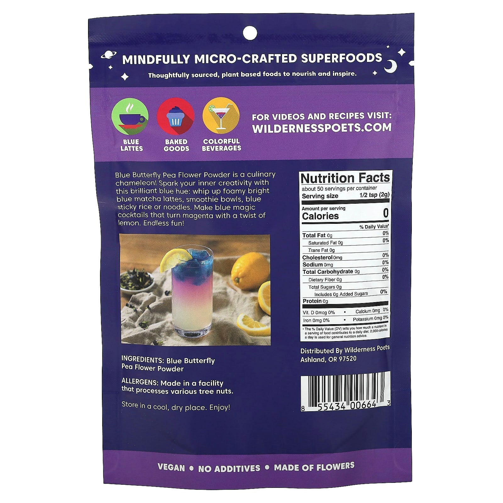 Wilderness Poets, Blue Butterfly Pea Flower Powder, 3.5 oz (99 g) - Image 2
