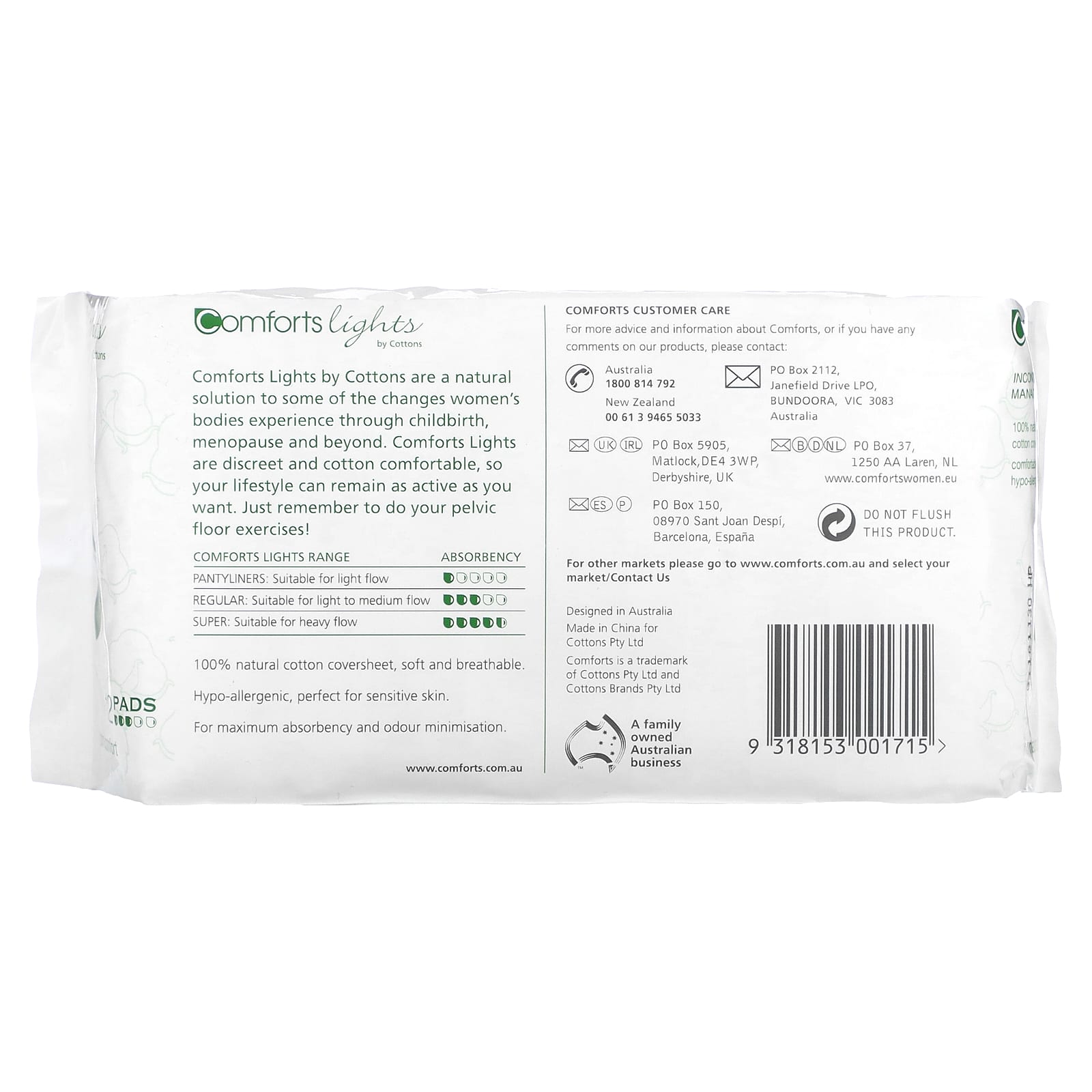 Natural Incontinence Management with Comforts Lights by Cottons - Image 2