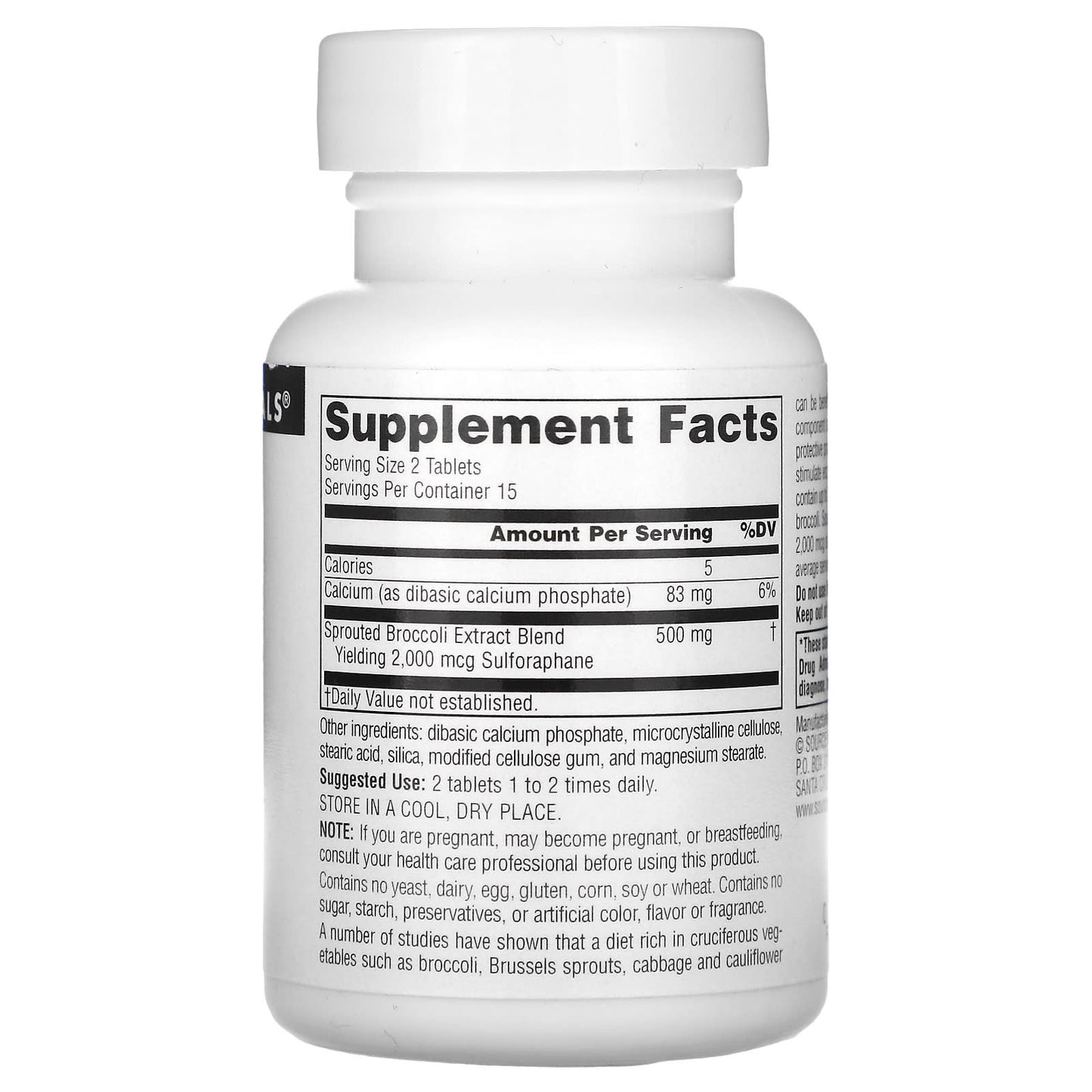 Source Naturals, Broccoli Sprouts Extract, 500 mg, 30 Tablets (250 mg per Tablet) - Image 2