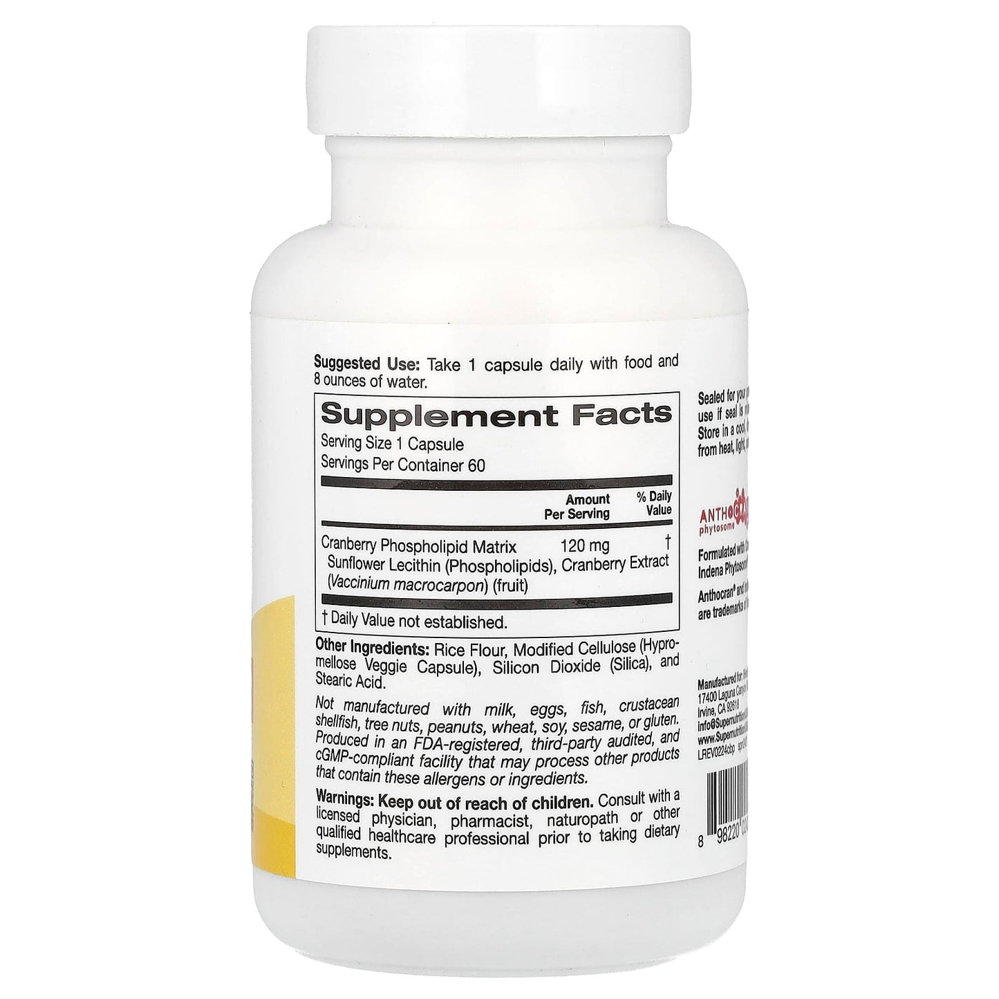 Support Urinary Health with Super Nutrition Cranberry Phytosome Capsules - Image 2