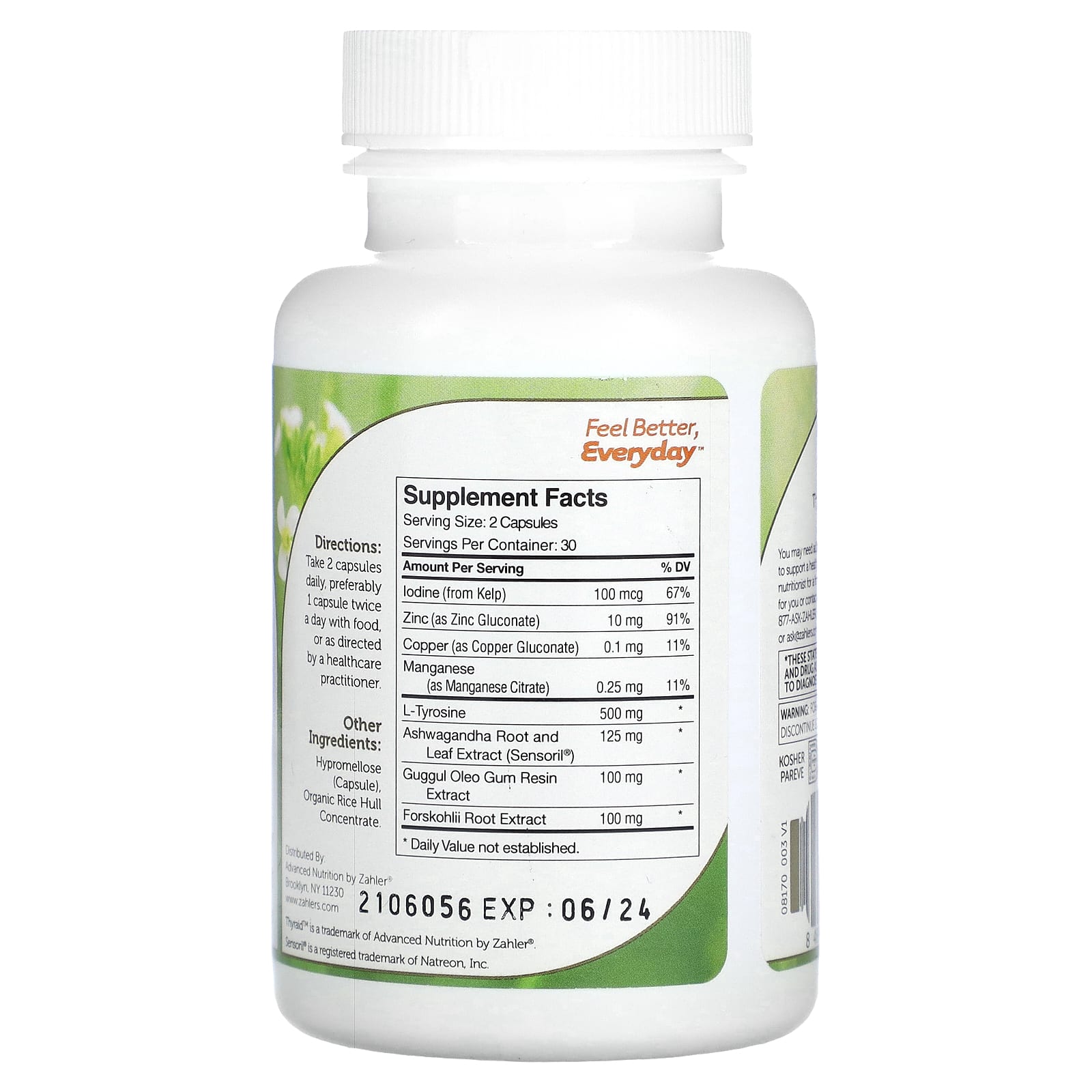 Zahler, Thyraid, Thyroid Support Formula, 60 Capsules - Image 2