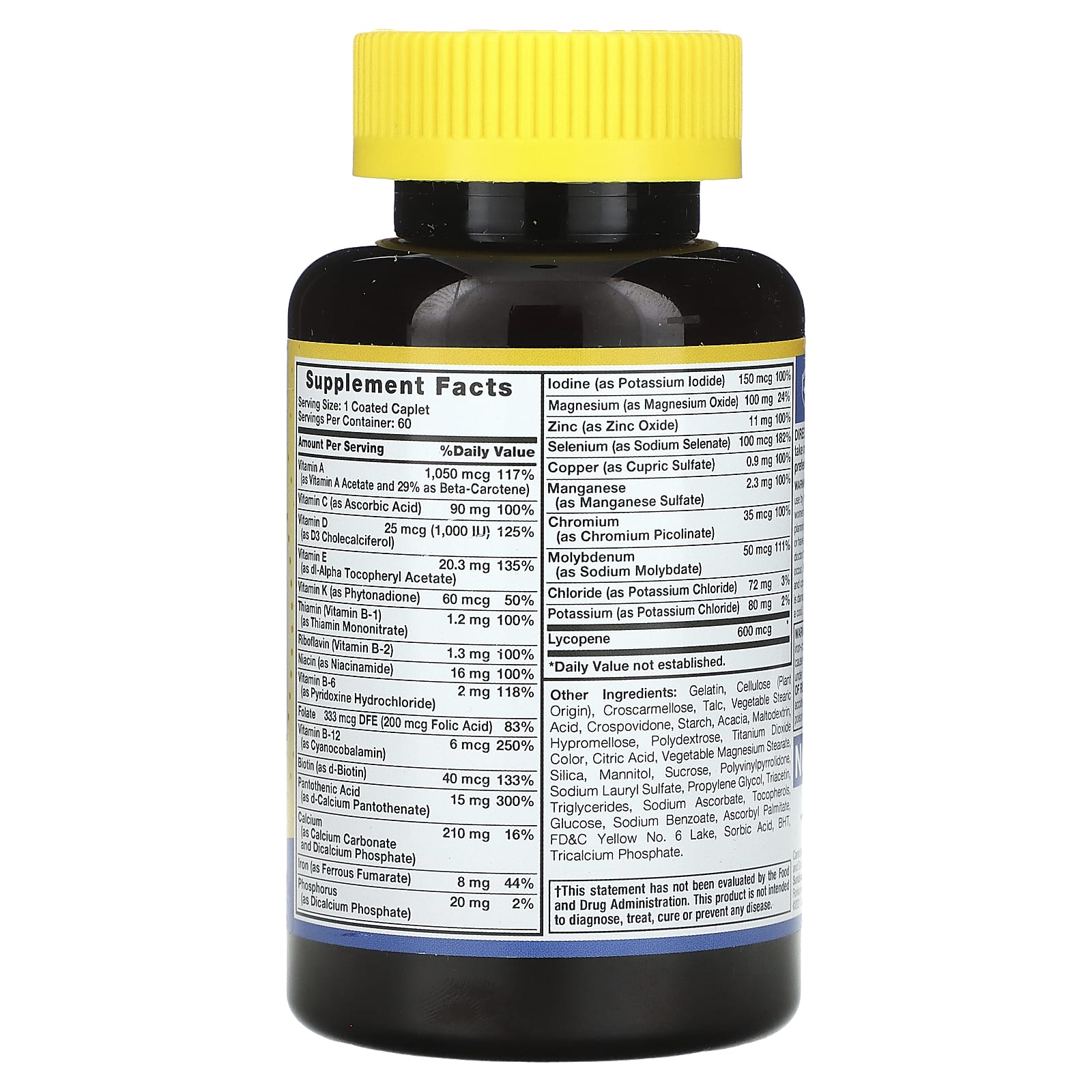 Sundance Vitamins, ABC Complete Men's Multivitamin & Mineral Formula, 60 Coated Caplets - Image 2