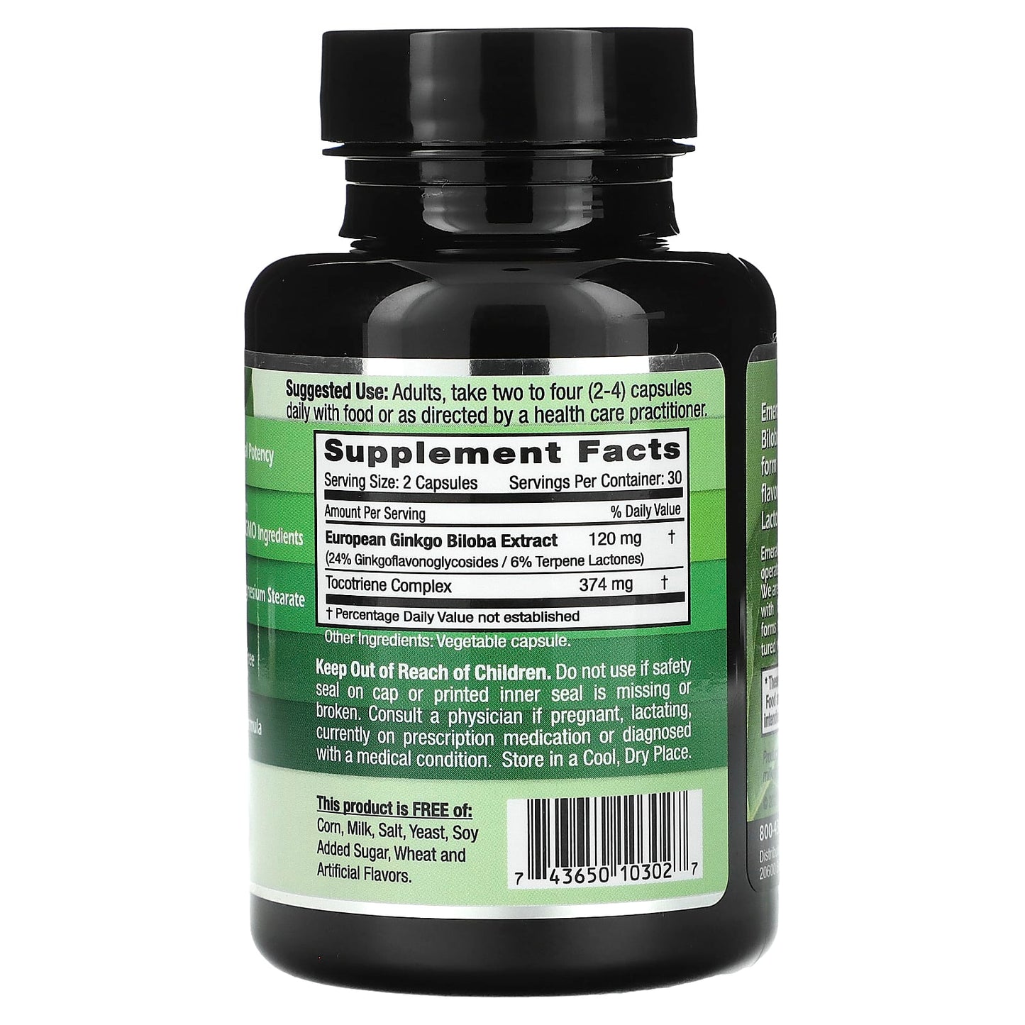 Emerald Laboratories European Ginkgo Biloba 60 Capsules - Non-GMO & Vegan - Image 2