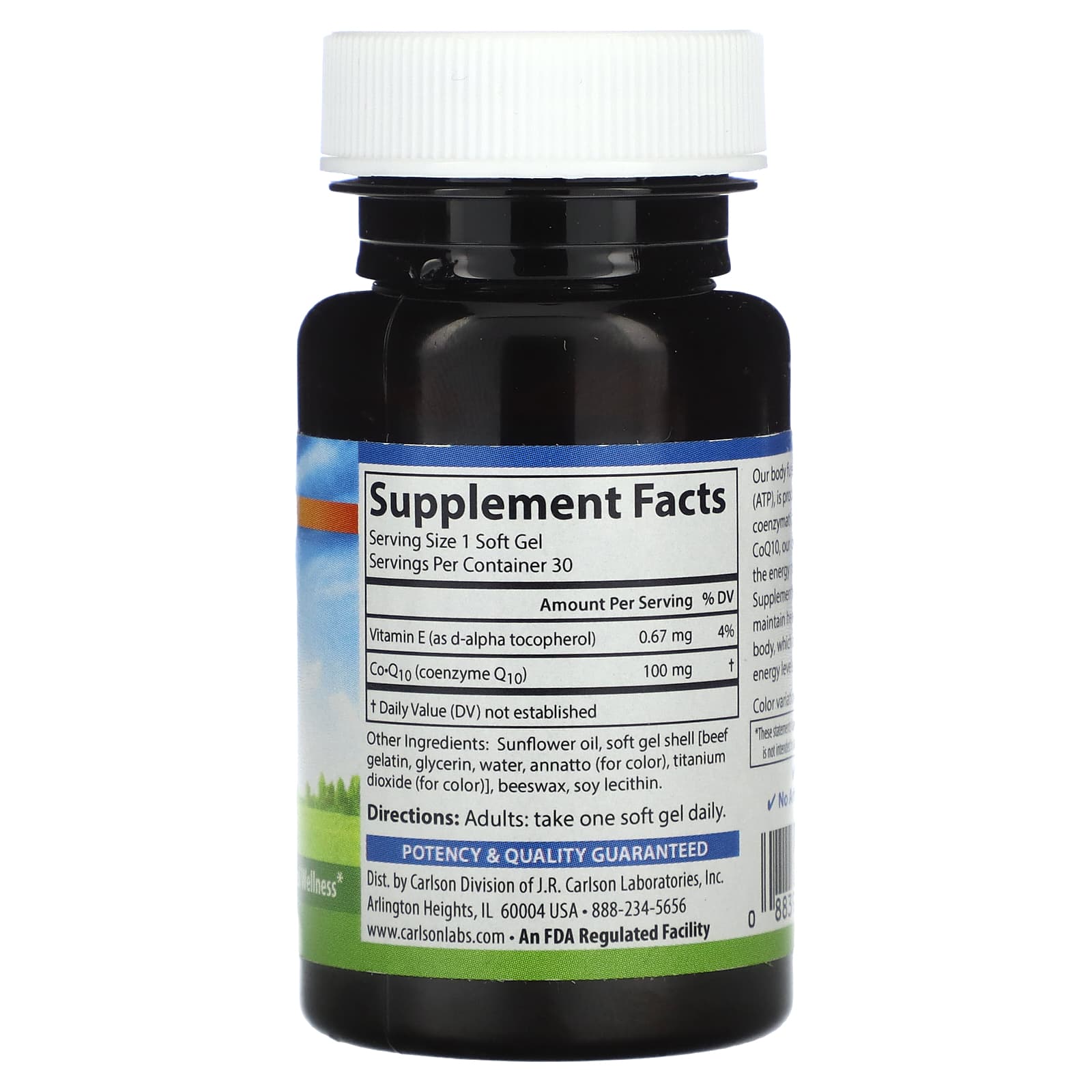 Carlson, Co-Q10, 100 mg, 30 Soft Gels