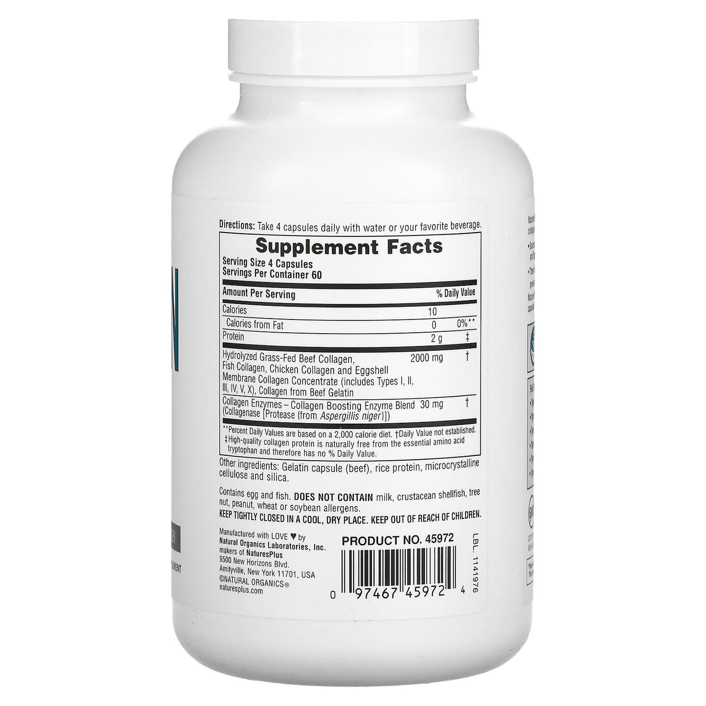 NaturesPlus, Collagen Peptides, 240 Capsules - Image 2