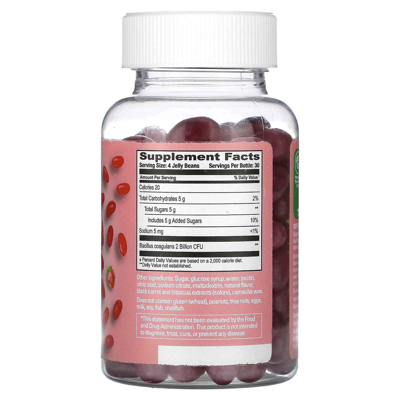 Probiotic Jelly Beans for Adults - Strawberry Blast, 120 Pieces - Image 2