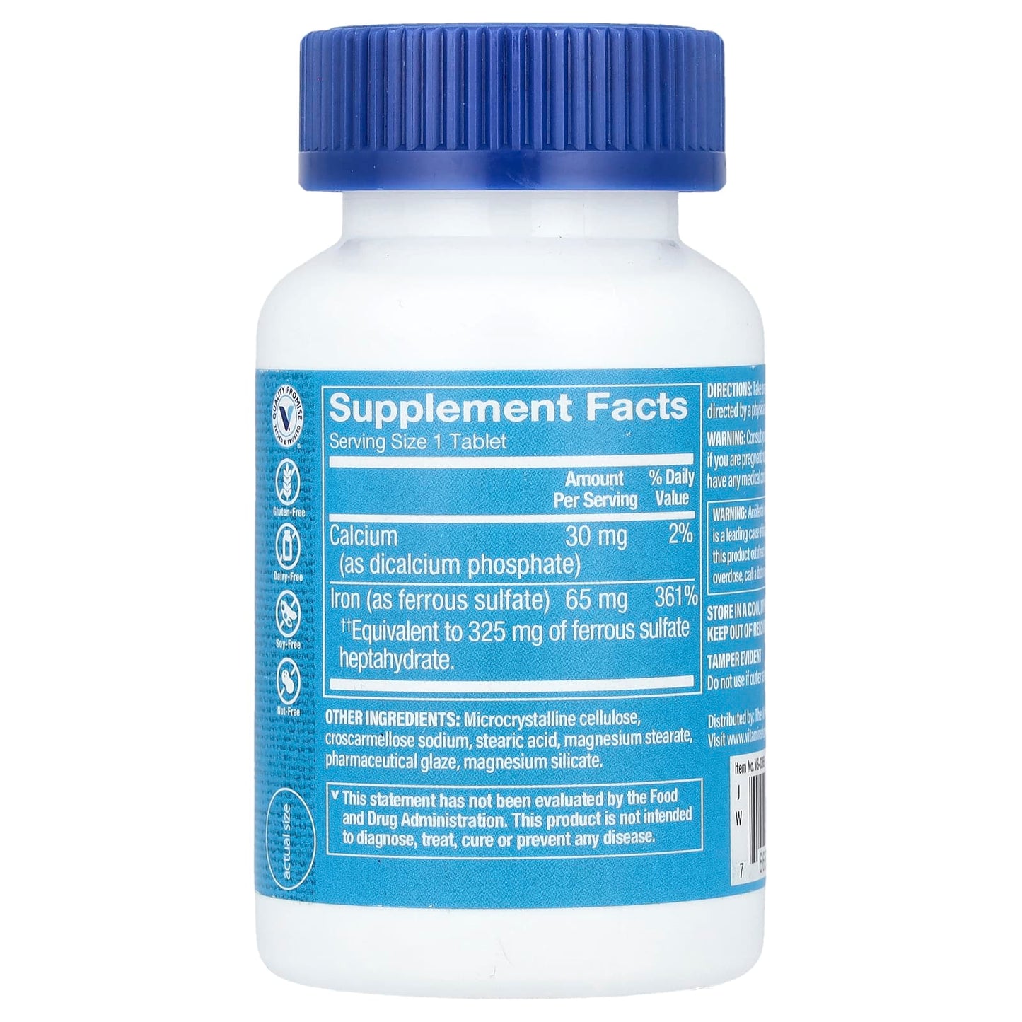 The Vitamin Shoppe, Iron, 65 mg, 100 Tablets - Image 2
