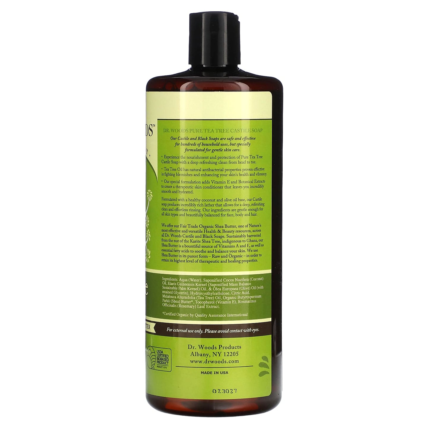 Tea Tree Castle Soap with Fair Trade Shea Butter by Dr. Woods - Image 2
