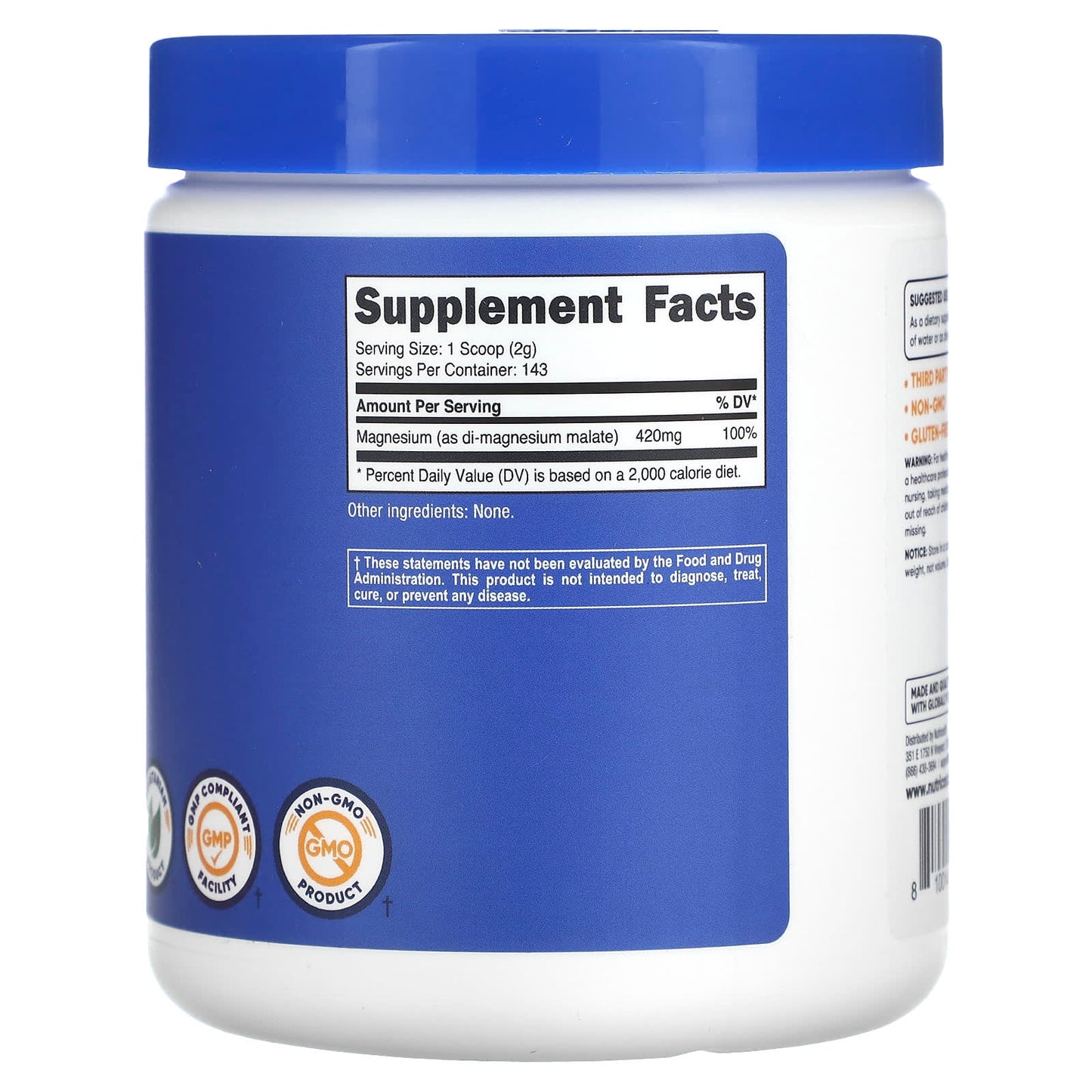 Nutricost, Magnesium Malate, Unflavored, 10.6 oz (300 g) - Image 2
