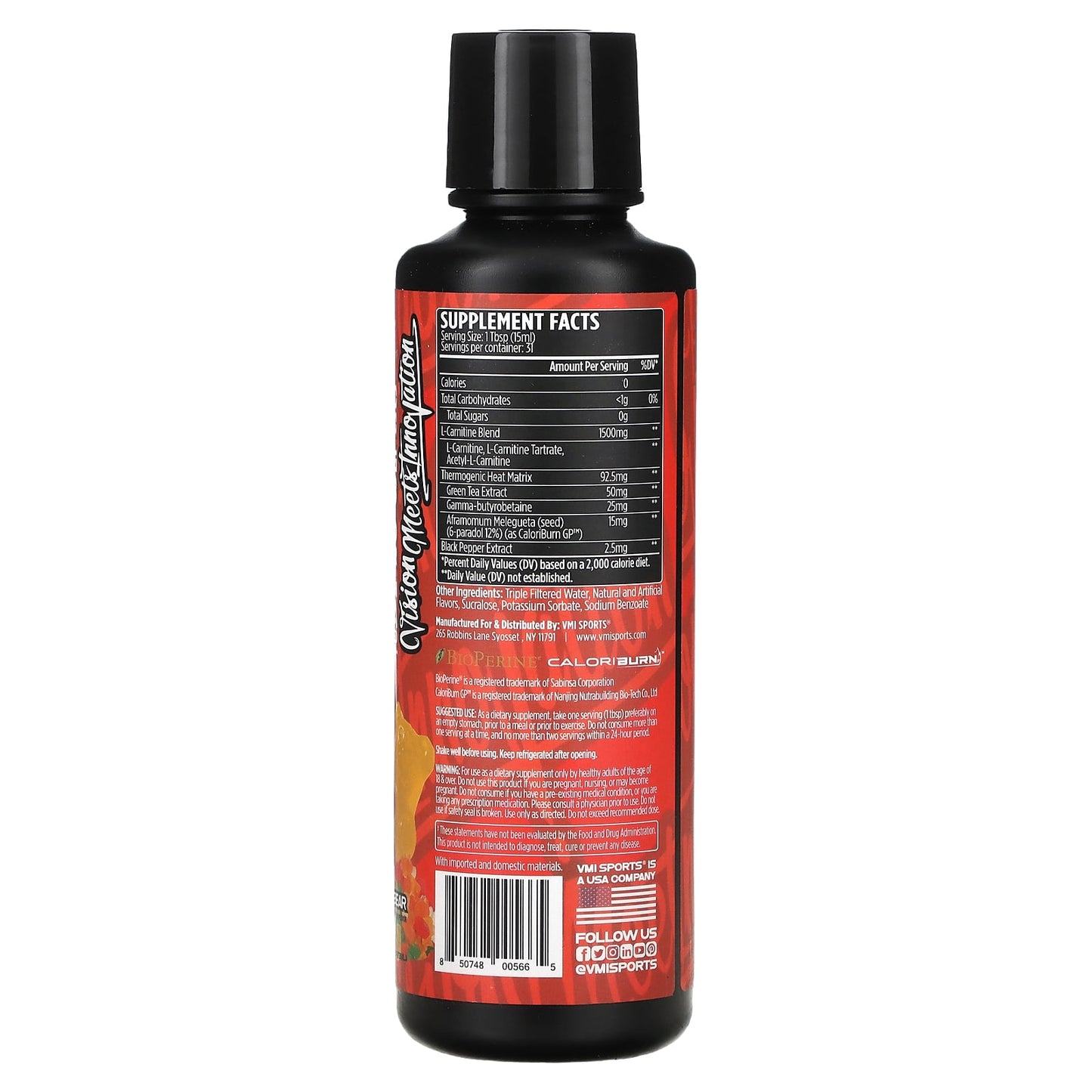 VMI Sports, L-Carnitine 1500 Heat, Gummy Bear, 16 fl oz (473 ml) - Image 2