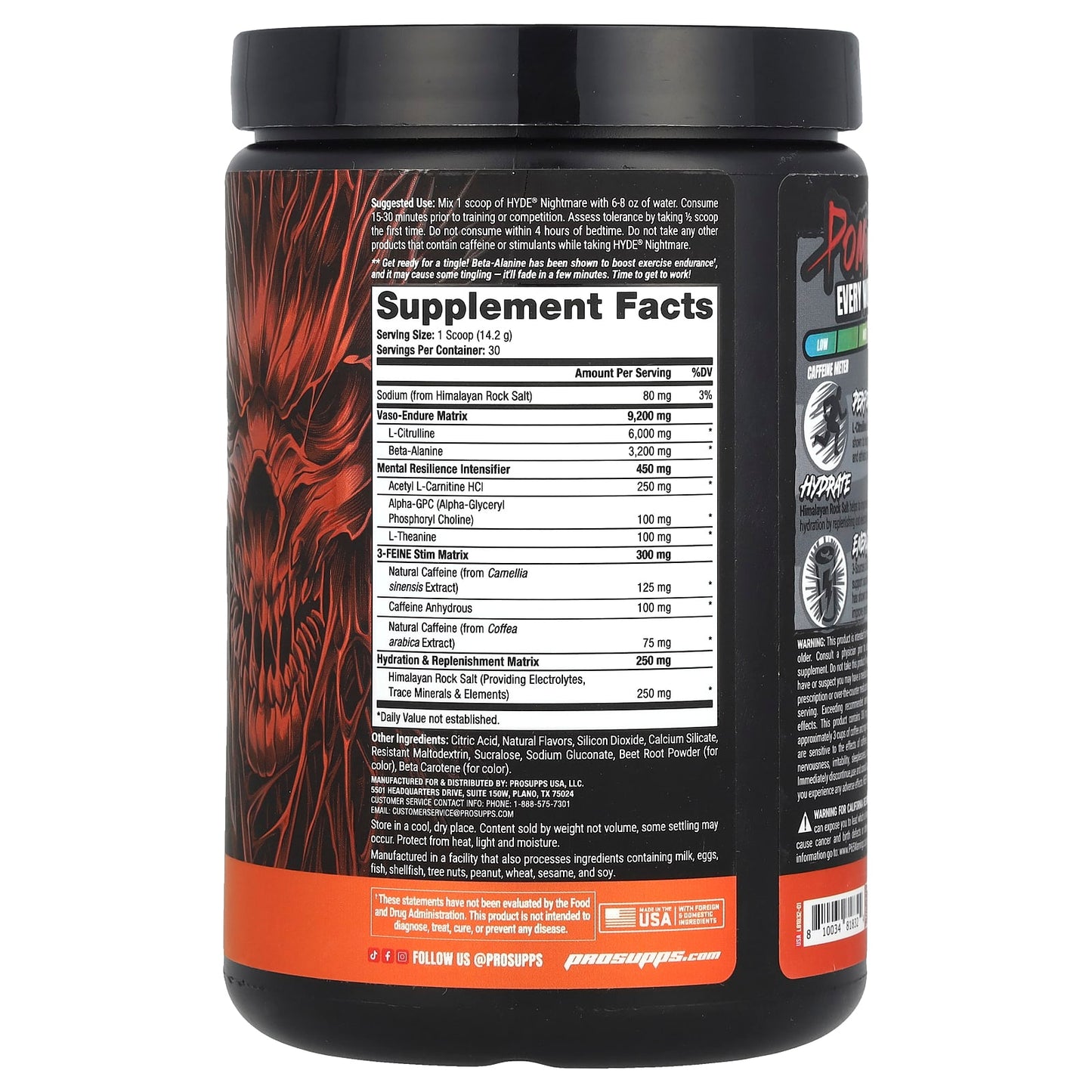 ProSupps, HYDE® Nightmare, Intense Energy Pre-Workout, Orange Screamsicle, 15 oz (425.1 g) - Image 2