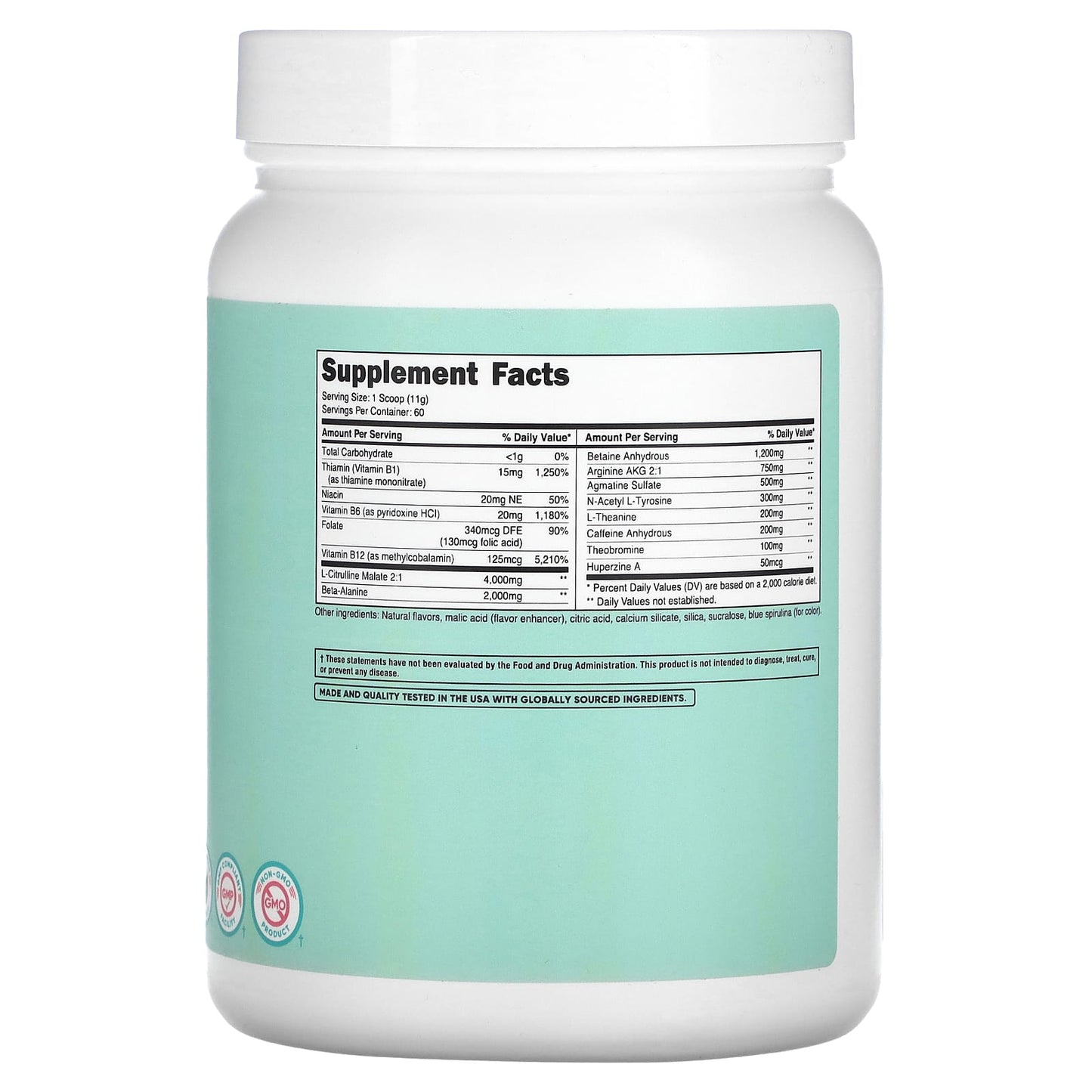 Nutricost, Women, Pre-Workout Complex with Vitamin B12 & Folate, Blue Raspberry, 1.5 lb (684 g) - Image 2