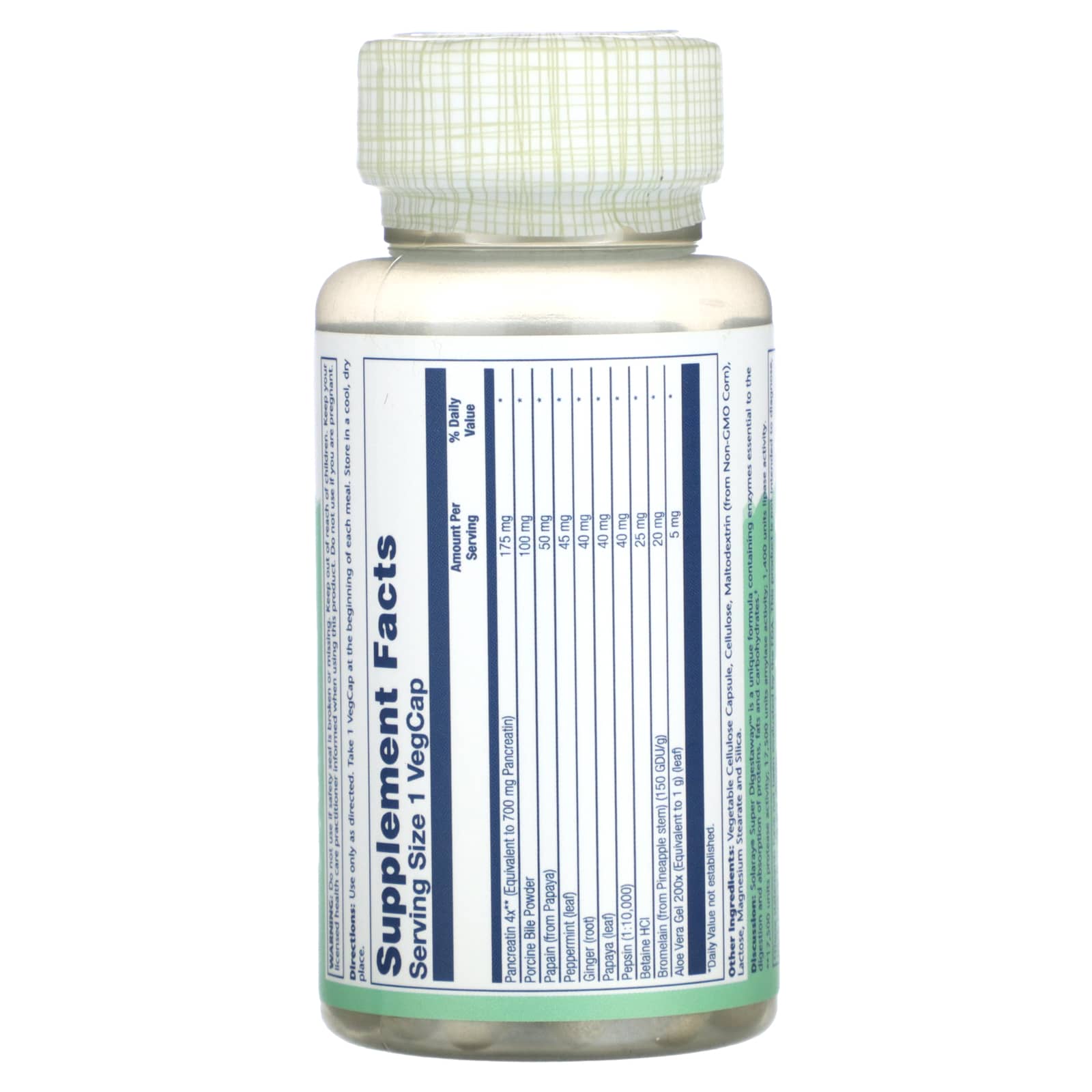 Solaray, Super Digest Away, 60 Vegcaps - Image 2