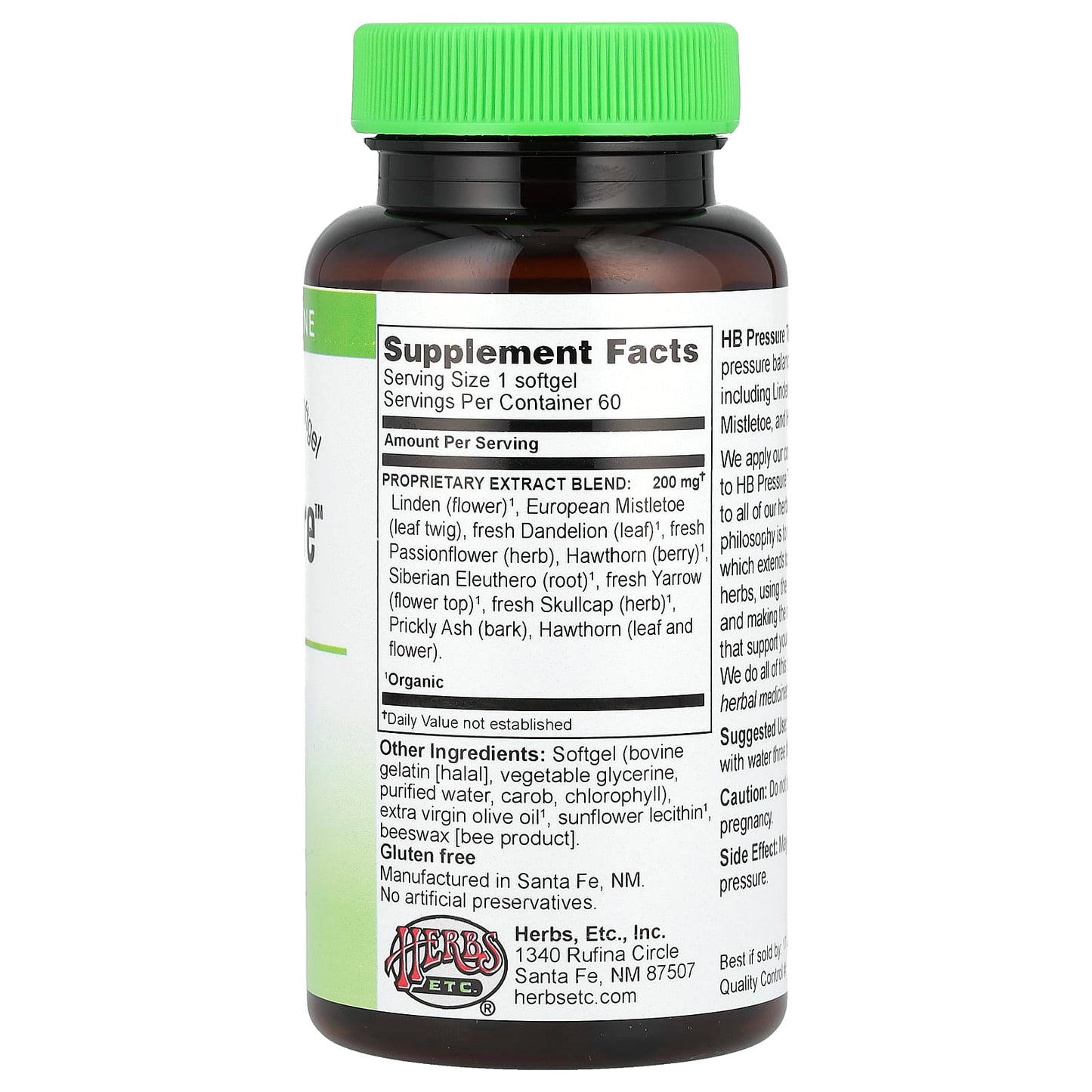 Herbal Pressure Balance Supplement - 60 Softgels by Herbs Etc. - Image 2