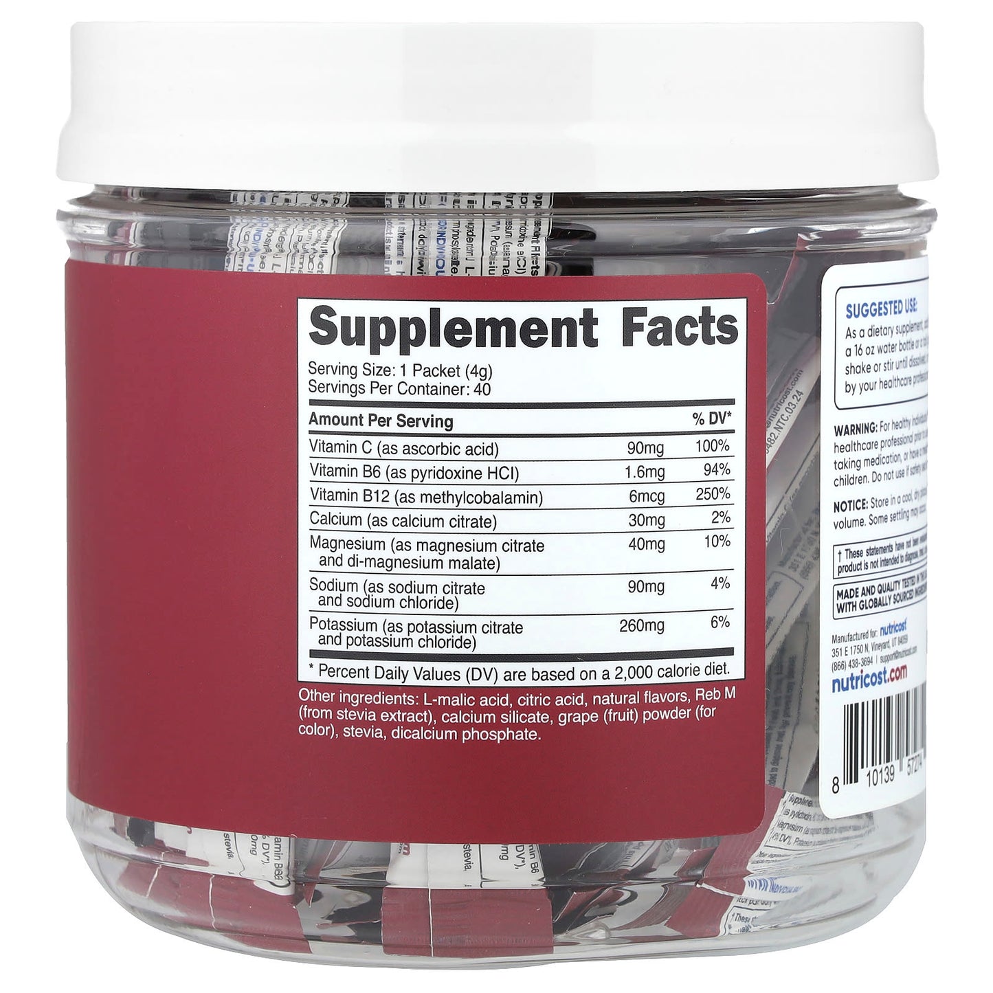 Nutricost, Electrolytes, Advanced Hydration Complex, Grape, 40 Stick Packs, 0.1 oz (4 g) Each - Image 2