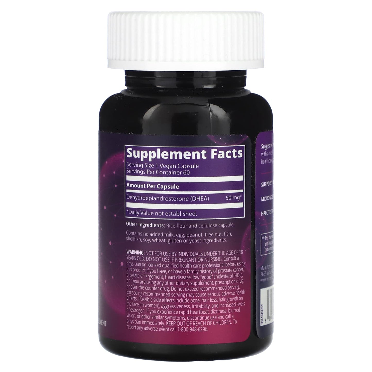 MRM Nutrition, DHEA, 50 mg, 60 Vegan Capsules - Image 2