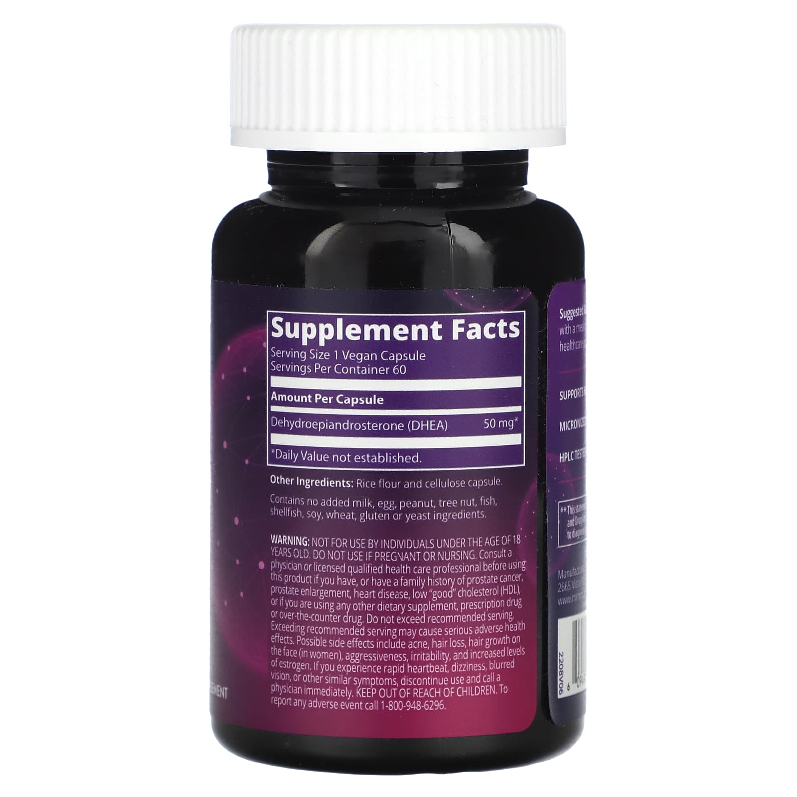 MRM Nutrition, DHEA, 50 mg, 60 Vegan Capsules - Image 2