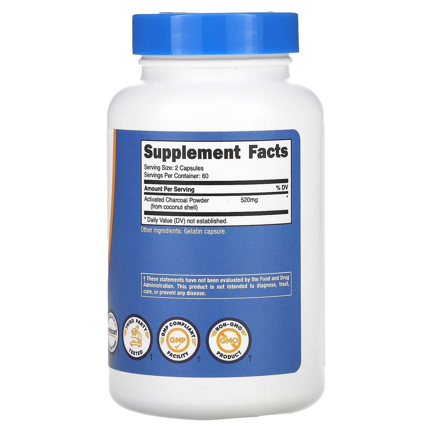 Nutricost, Activated Charcoal, 120 Capsules (260 mg per Capsule) - Image 2