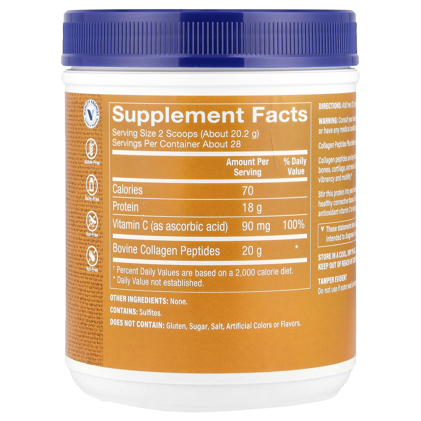 The Vitamin Shoppe, Collagen Peptides Plus, Unflavored, 20 oz (564.2 g) - Image 2