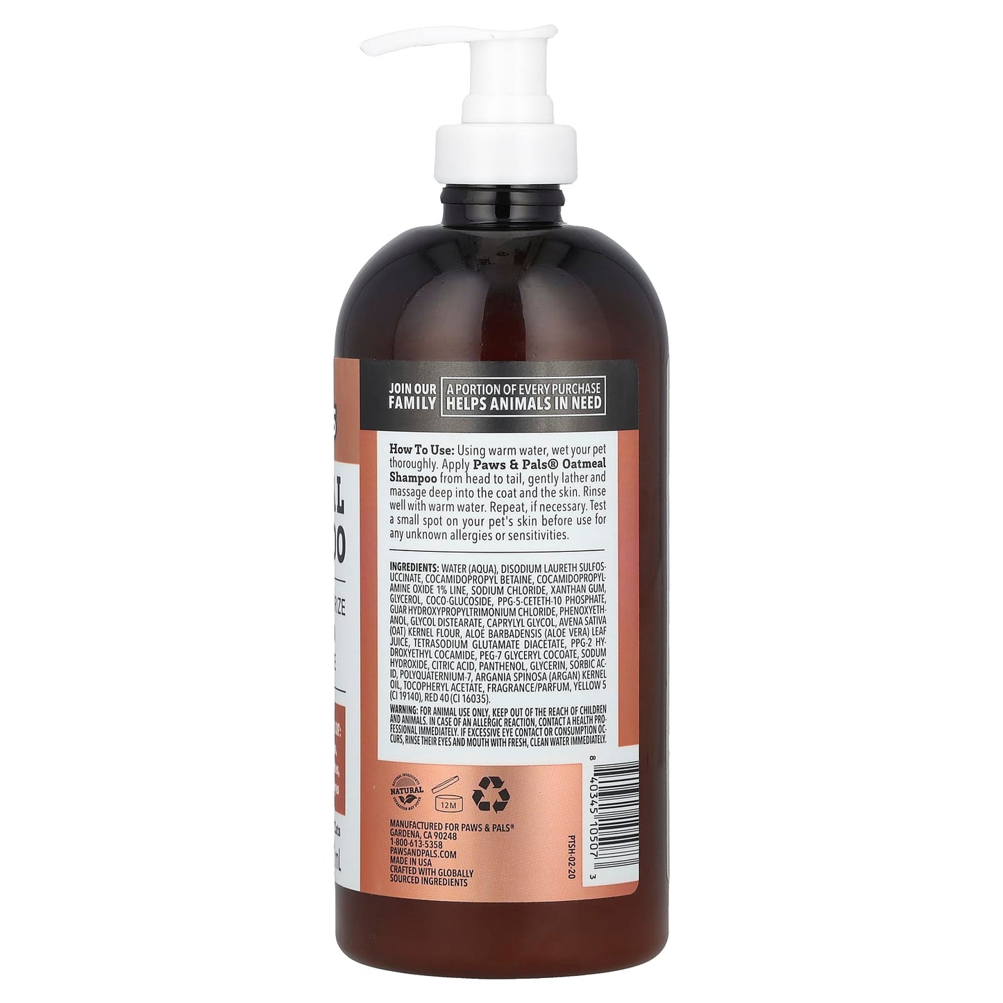 Paws & Pals, Oatmeal Shampoo, 20 fl oz (592 ml) - Image 2