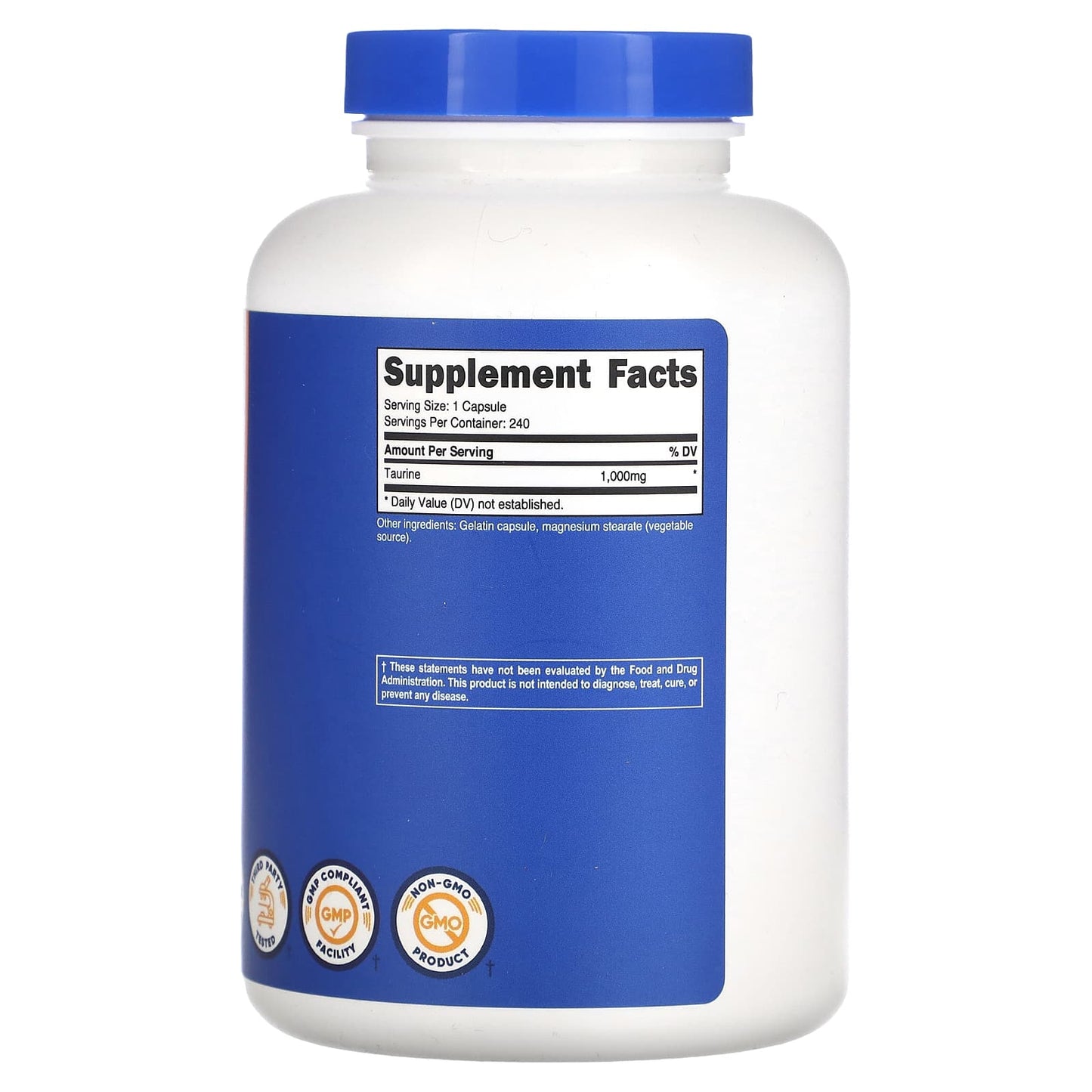 Nutricost, Taurine, 1,000 mg, 240 Capsules - Image 2