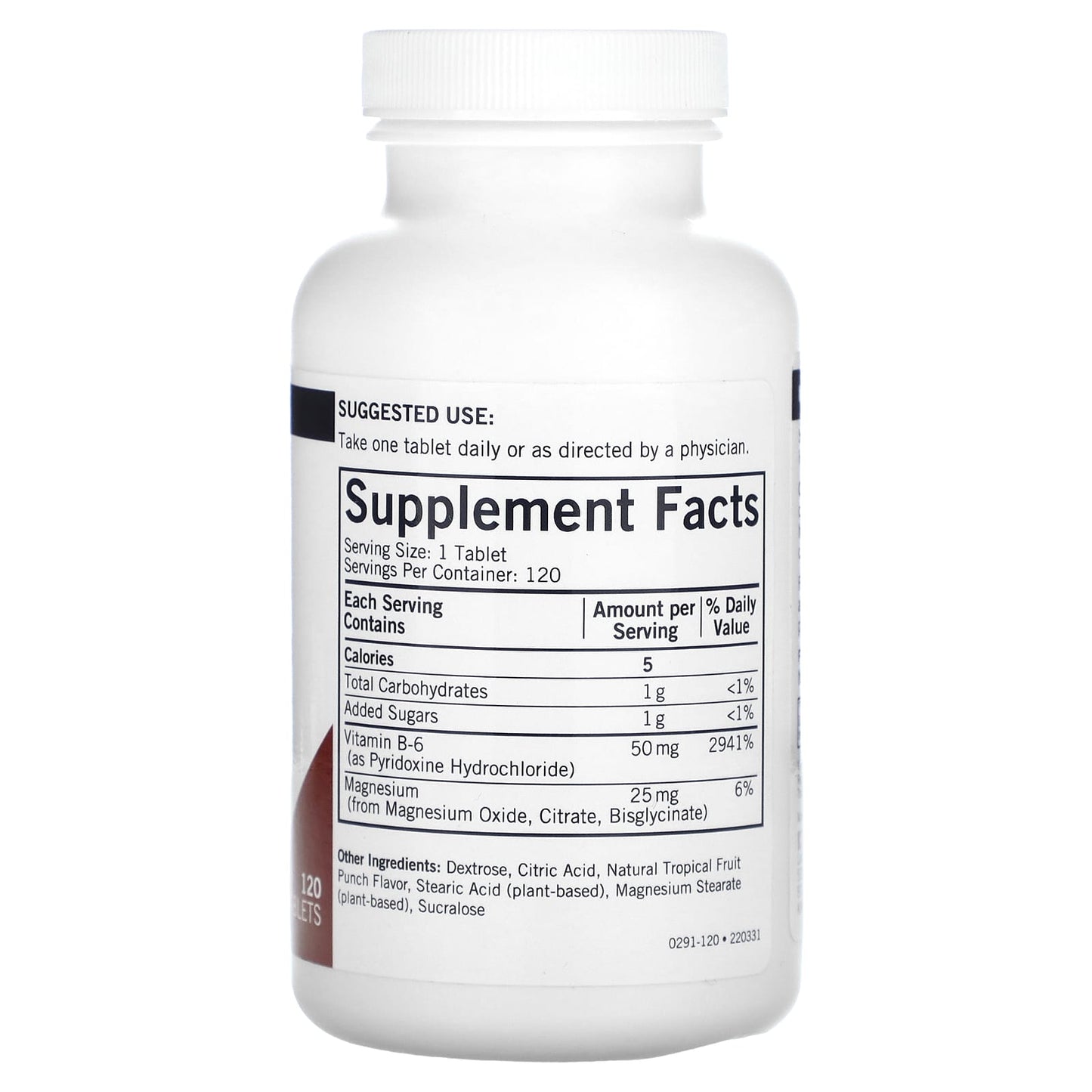 Kirkman Labs, Chewable Vitamin B-6 with Magnesium, Natural Tropical Fruit Punch, 120 Tablets - Image 2