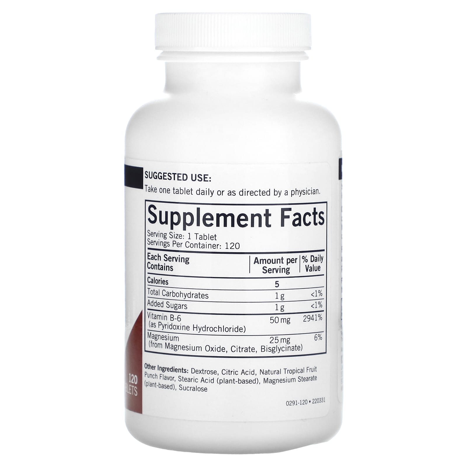 Kirkman Labs, Chewable Vitamin B-6 with Magnesium, Natural Tropical Fruit Punch, 120 Tablets - Image 2