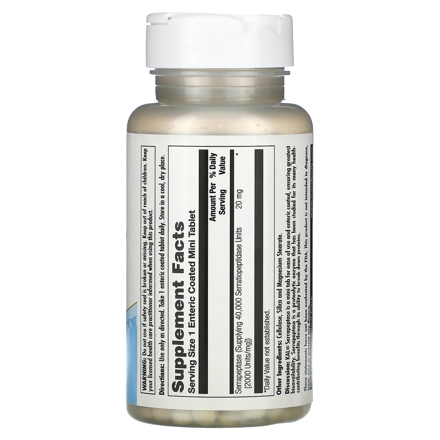 KAL, Serrapeptase, 20 mg, 90 Tablets - Image 2