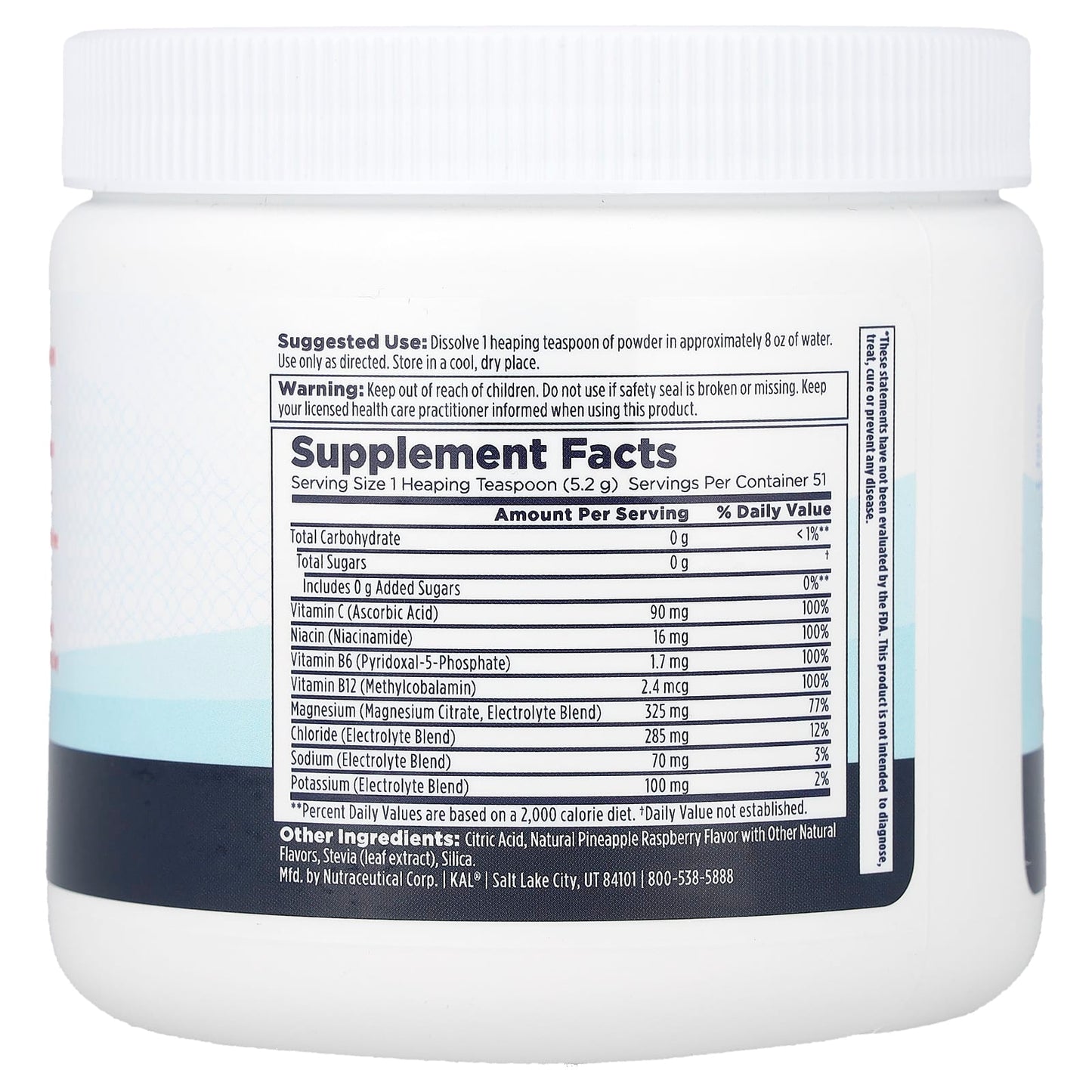 KAL, Hydro Magnesium Powder, Tropical Fruit Punch, 9.4 oz (268 g) - Image 2