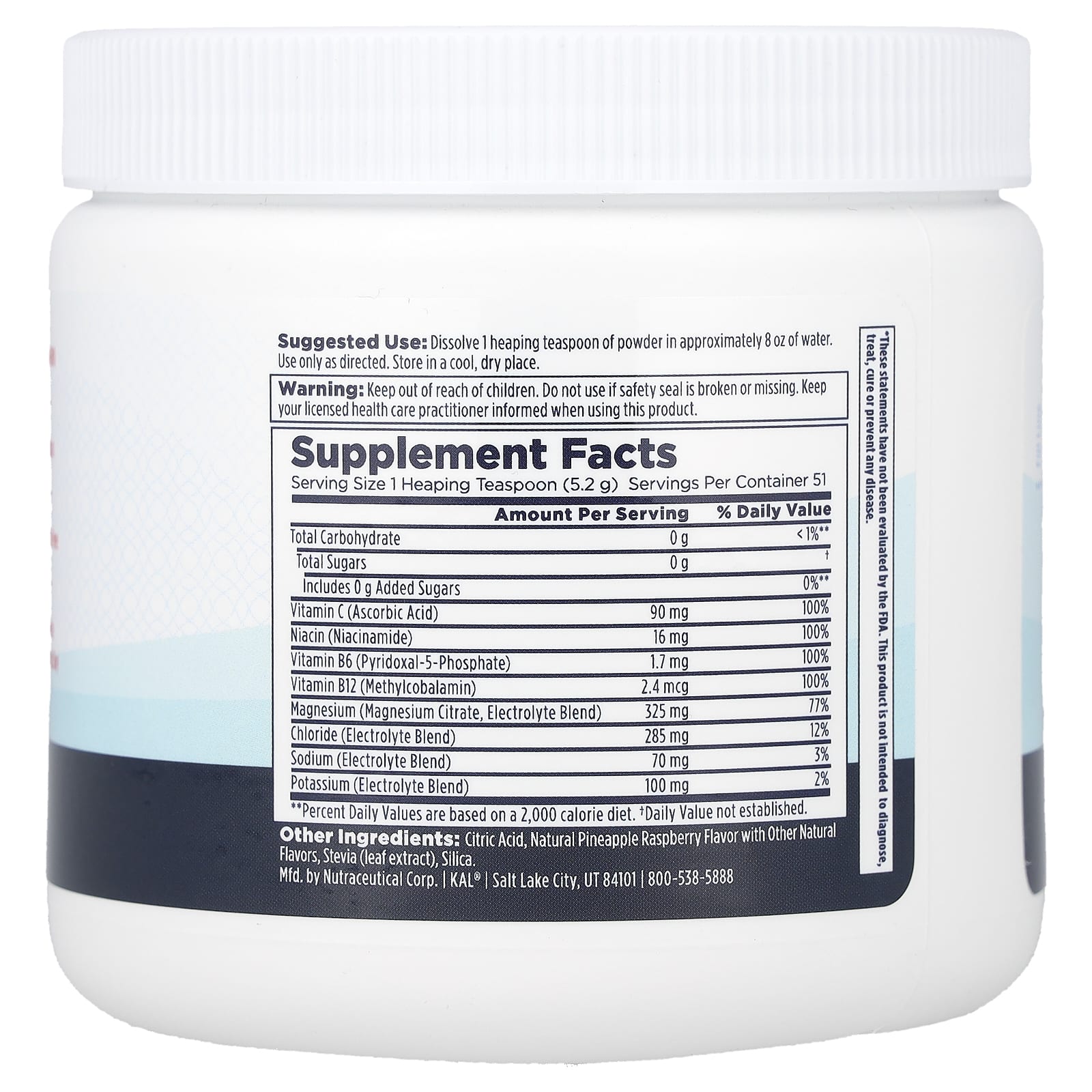 KAL, Hydro Magnesium Powder, Tropical Fruit Punch, 9.4 oz (268 g) - Image 2