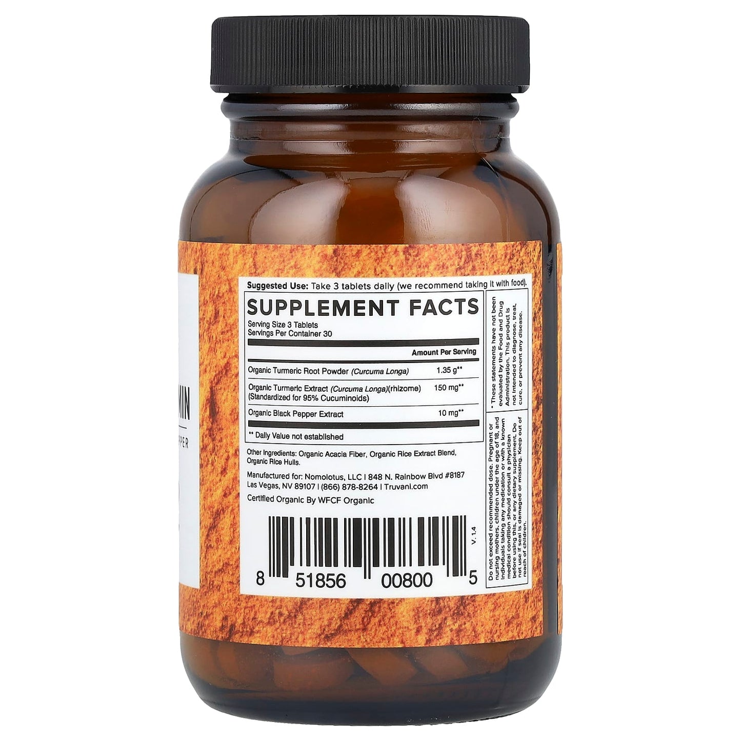 Truvani, Turmeric Curcumin, 90 Tablets - Image 2