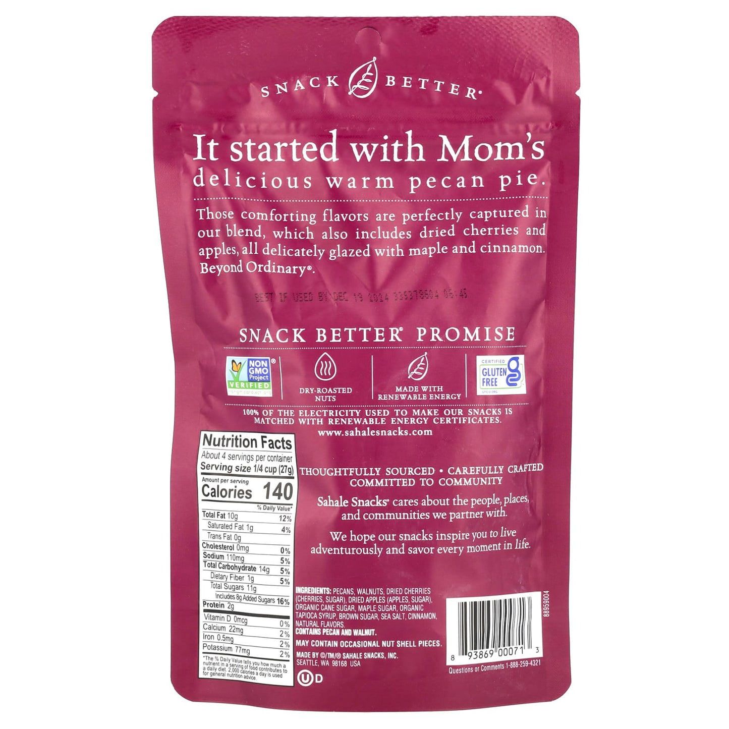 Sahale Snacks, Maple Pecans, Glazed Mix, 4 oz (113 g) - Image 2