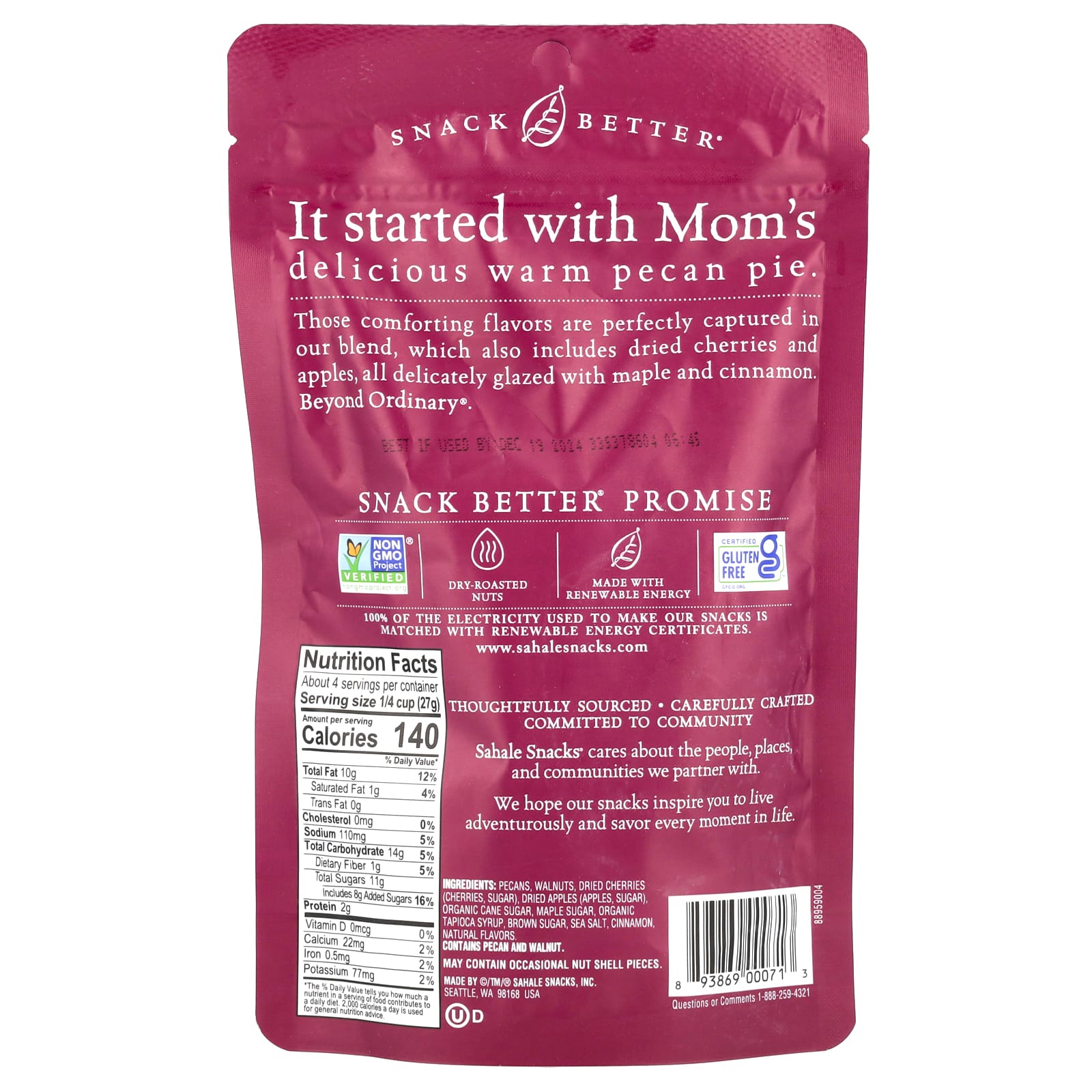 Sahale Snacks, Maple Pecans, Glazed Mix, 4 oz (113 g) - Image 2