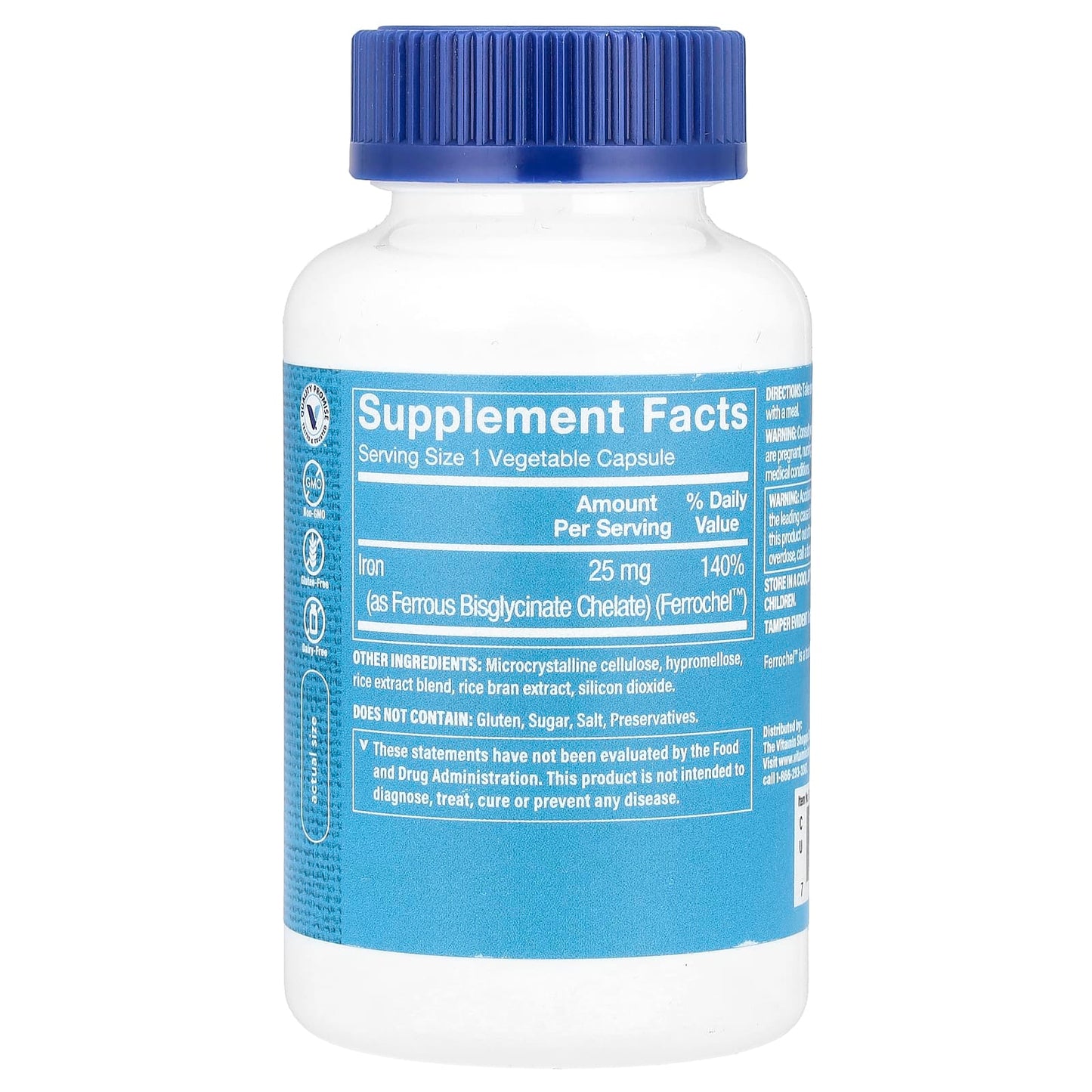 The Vitamin Shoppe, Comfort Iron®, 25 mg, 180 Vegetable Capsules