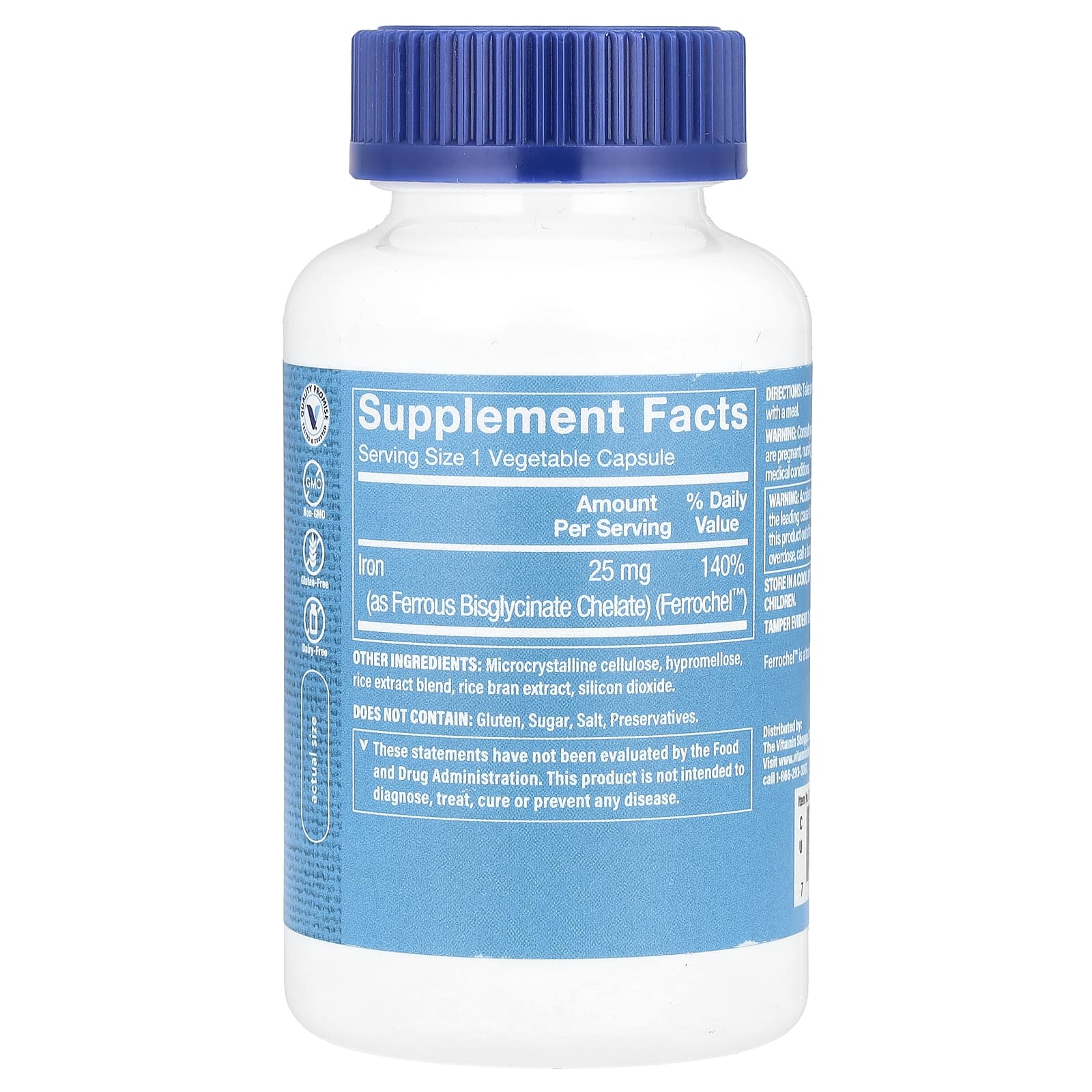 The Vitamin Shoppe, Comfort Iron®, 25 mg, 180 Vegetable Capsules